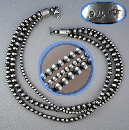 Necklace Sterling Silver Antiqued 3 Strand 68 Grams
