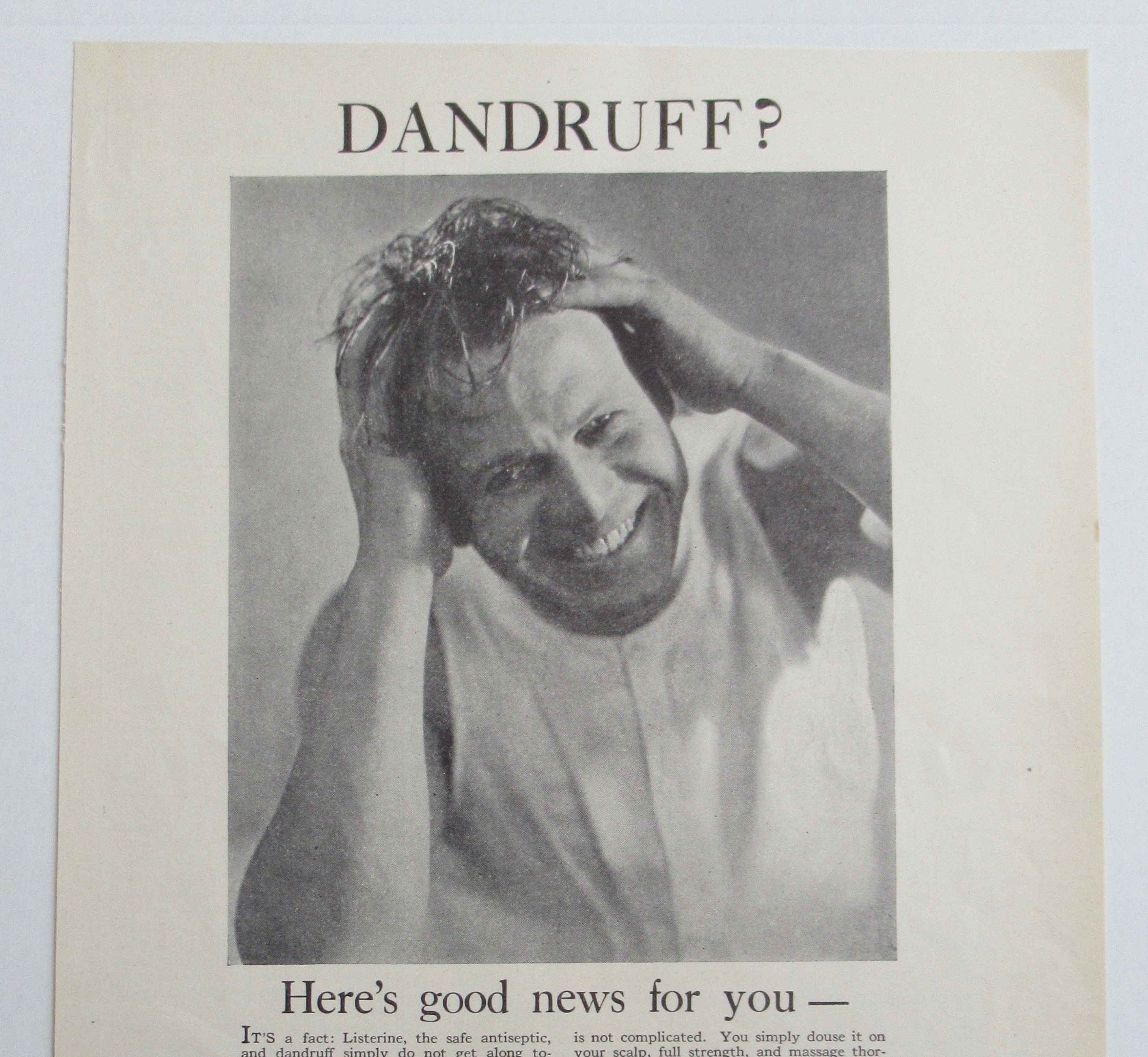 1926 Listerine with Man With Fingers In His Hair