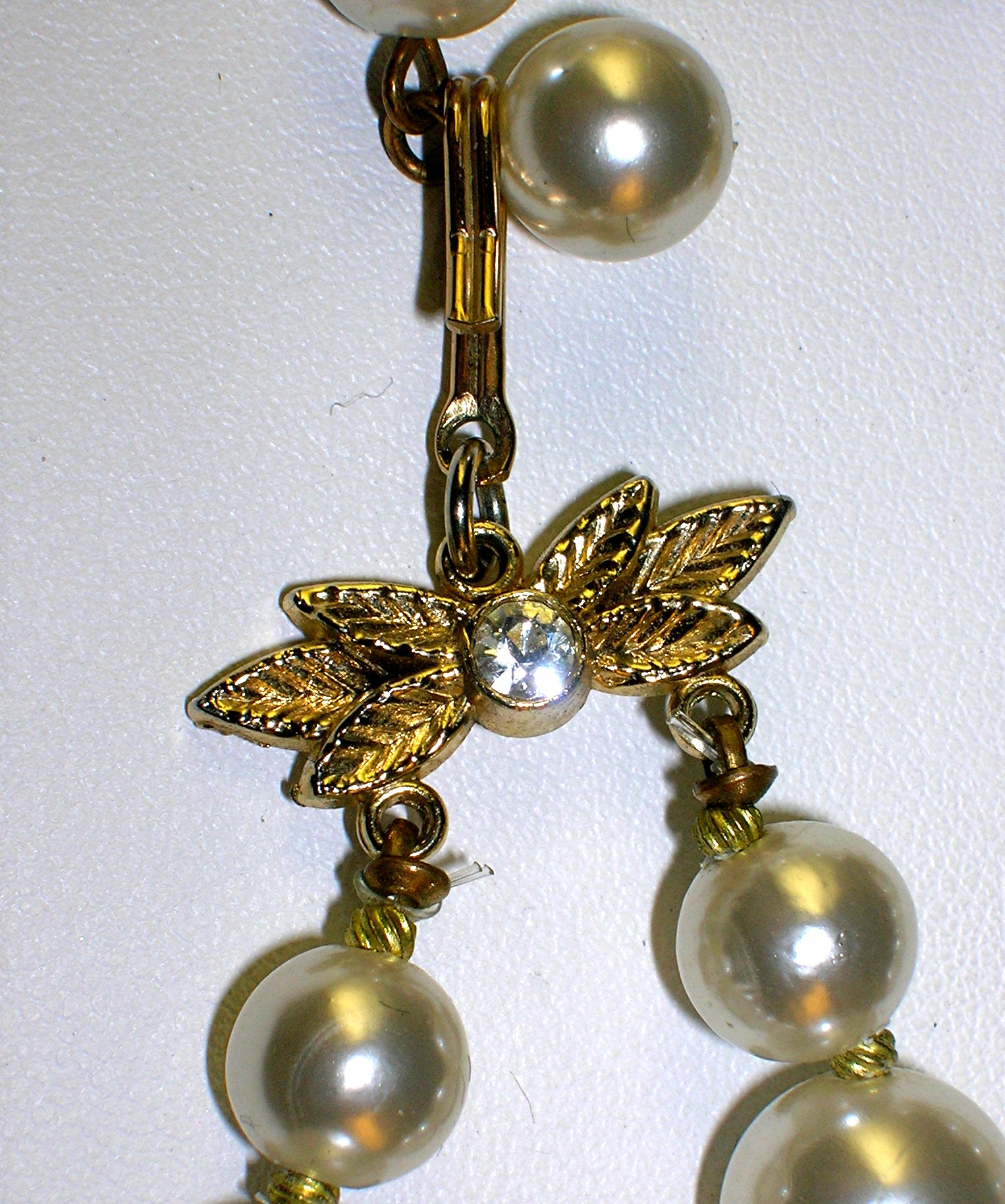 Faceted Glass &Pearl Necklace & Earrings