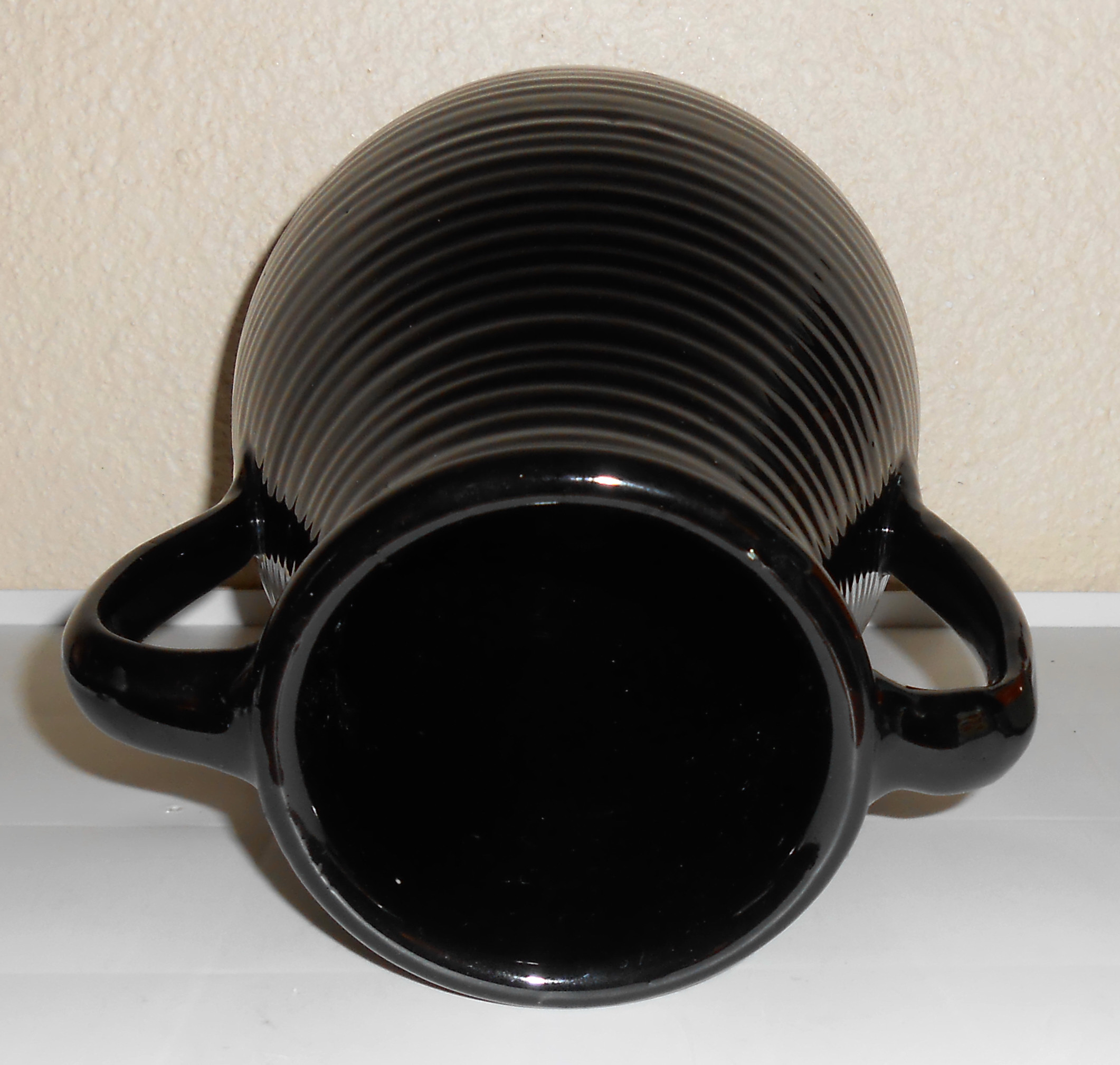Zanesville Stoneware Pottery Company Black Ring Handled
