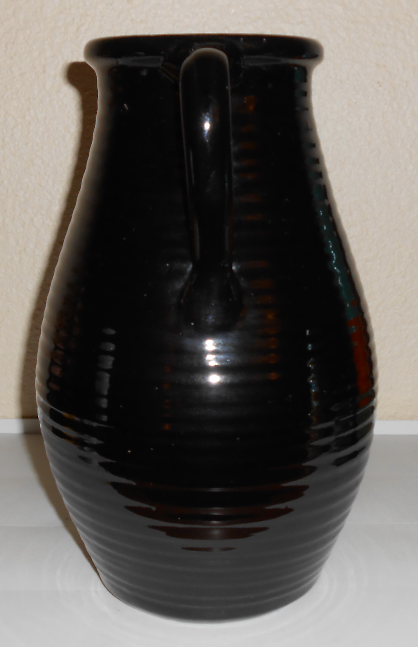 Zanesville Stoneware Pottery Company Black Ring Handled