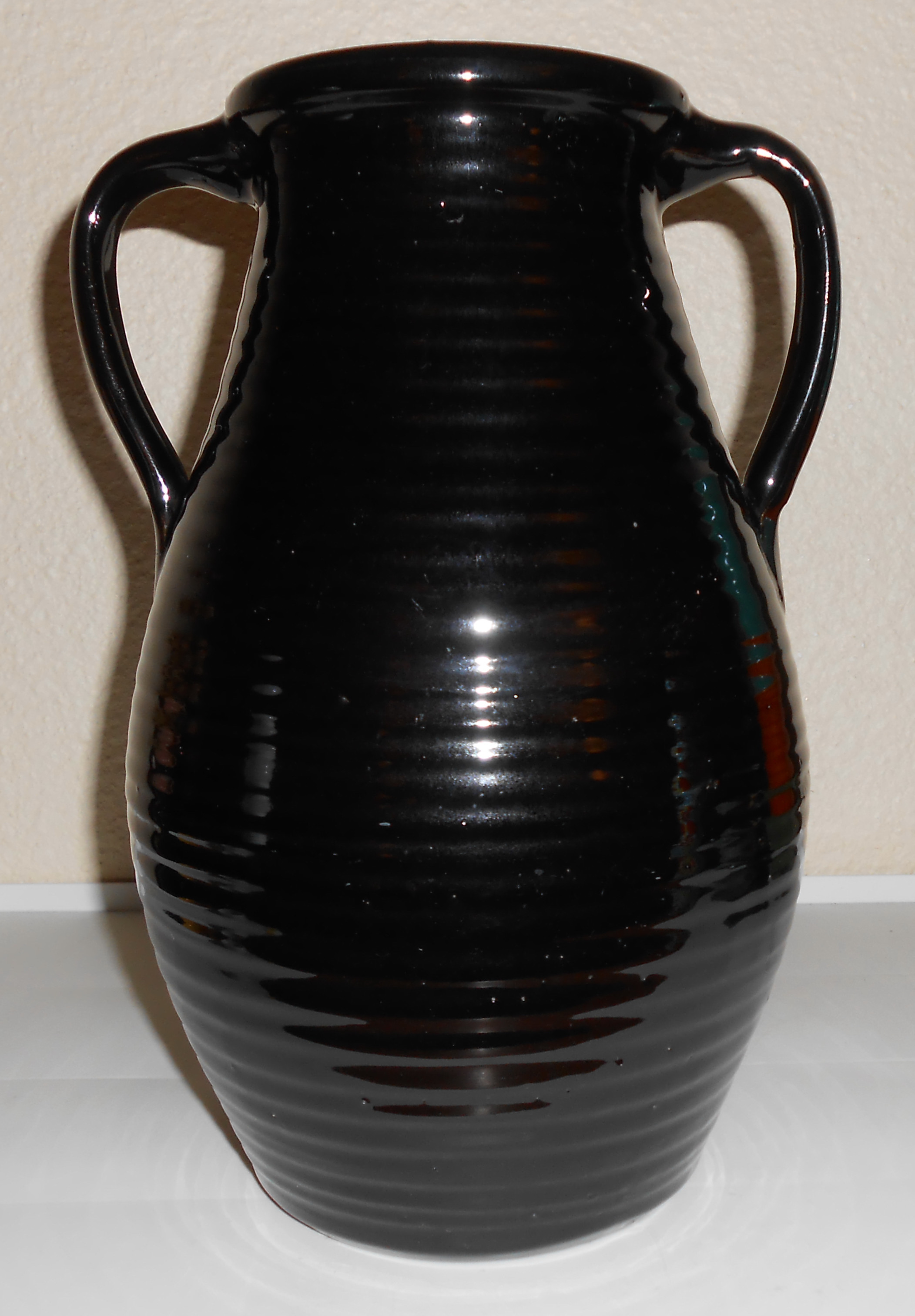 Zanesville Stoneware Pottery Company Black Ring Handled