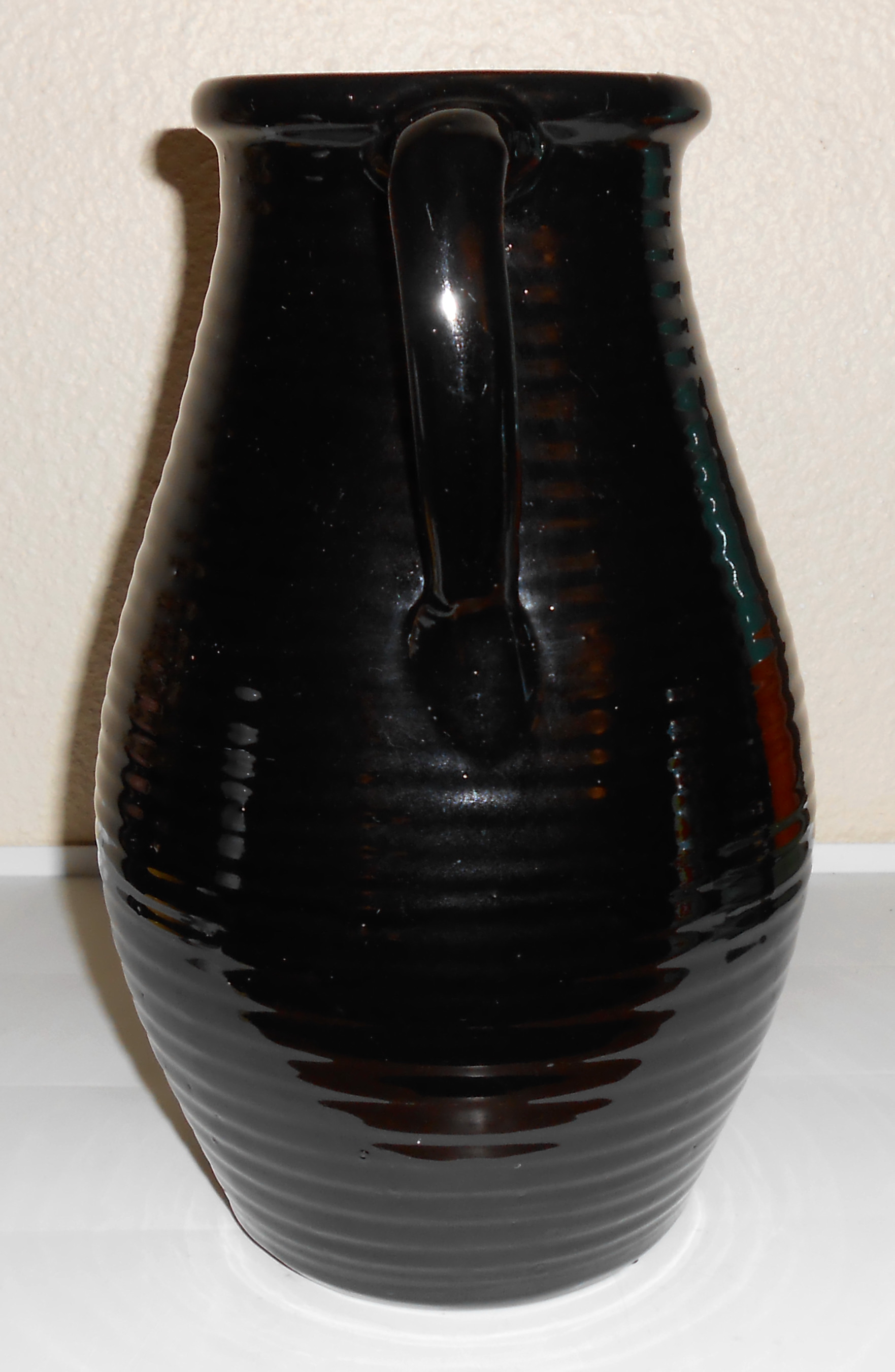 Zanesville Stoneware Pottery Company Black Ring Handled