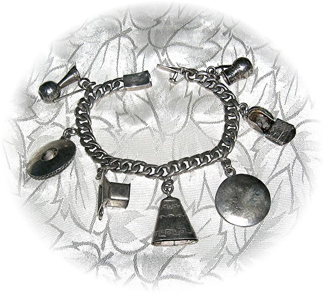 Charm Bracelet Mexico Plateria GIL Sterling Silver 7 Ch