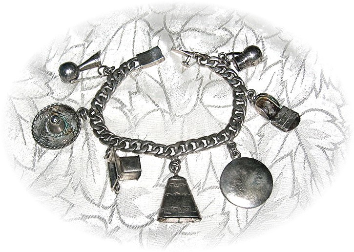 Charm Bracelet Mexico Plateria GIL Sterling Silver 7 Ch