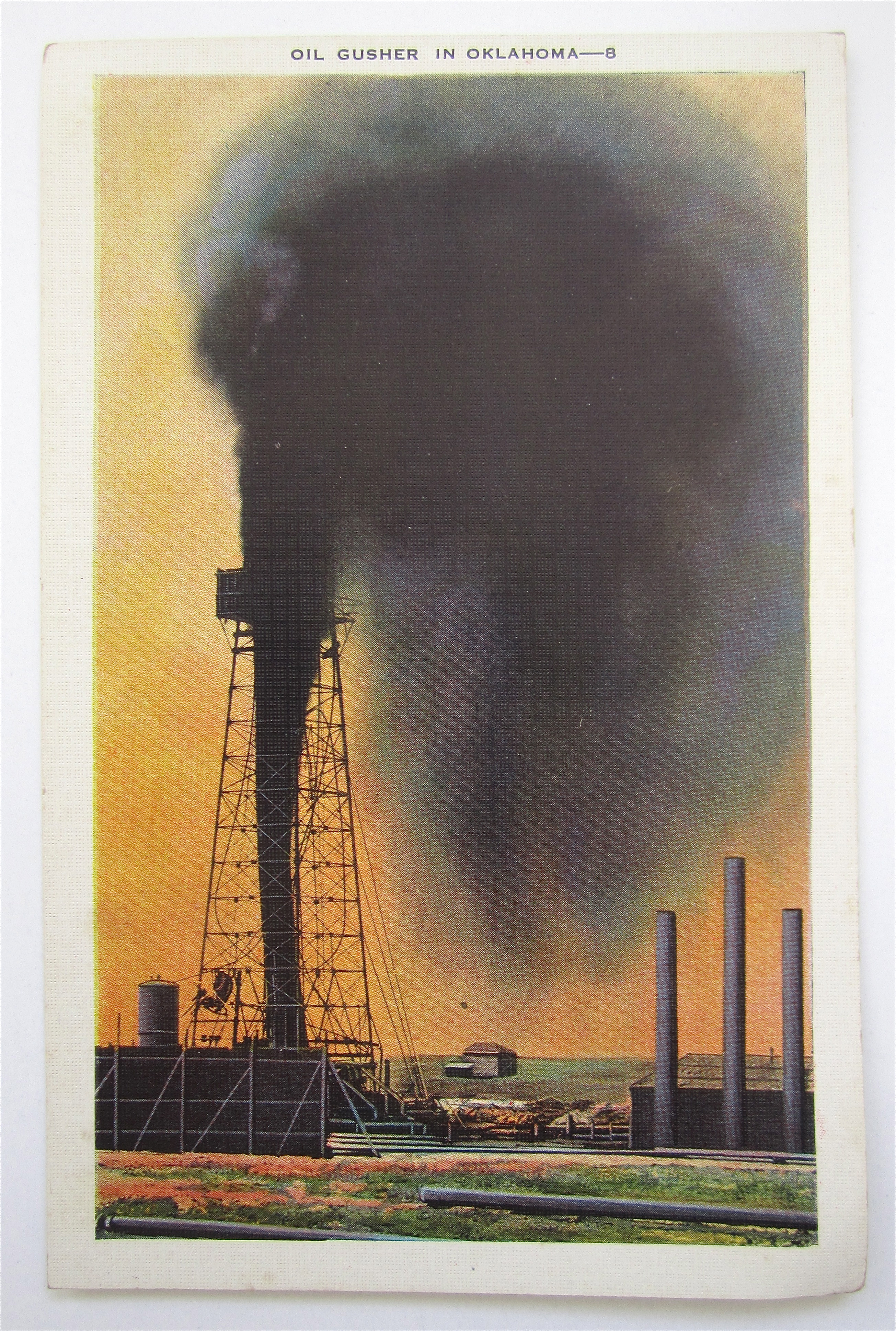 Oil Gusher In Oklahoma Postcard