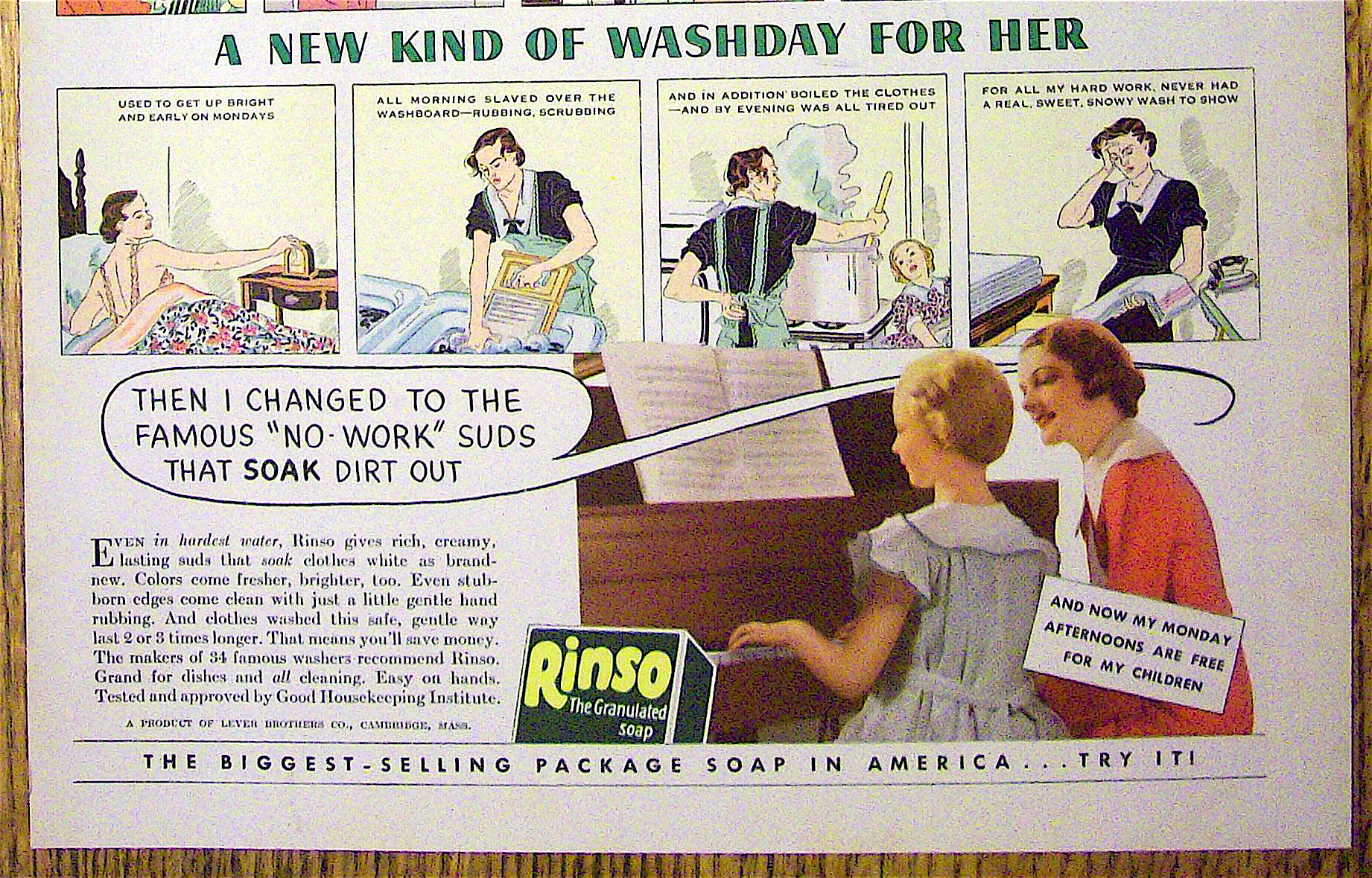1935 Rinso & Lifebuoy Soap with Girl Playing Piano