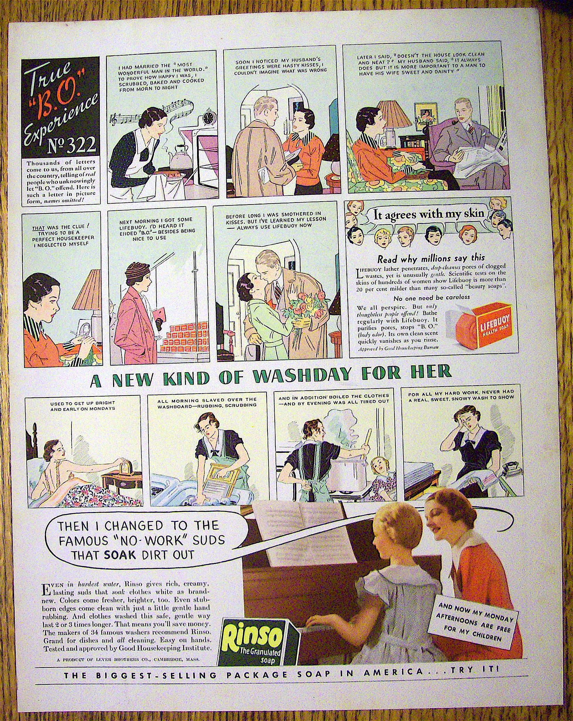 1935 Rinso & Lifebuoy Soap with Girl Playing Piano