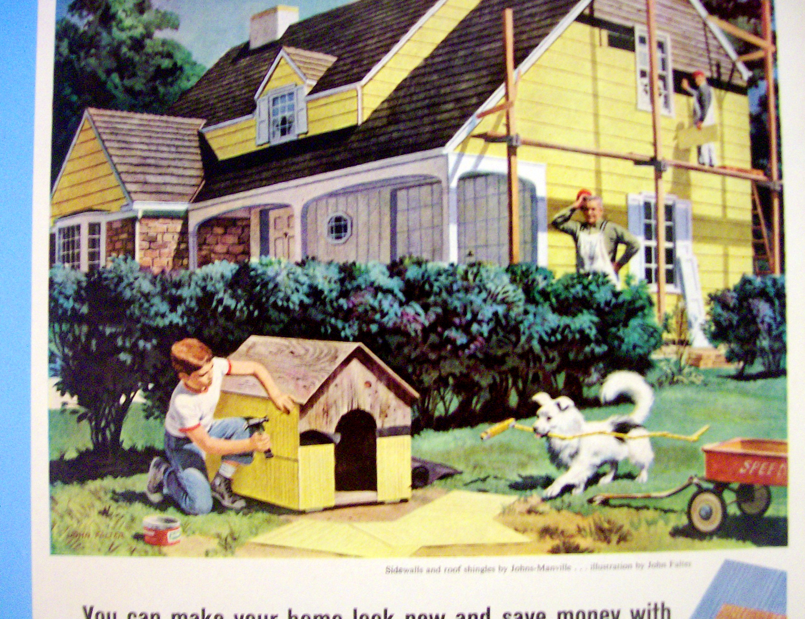 1959 Johns Manville Sidewalls with Boy Siding Dog House