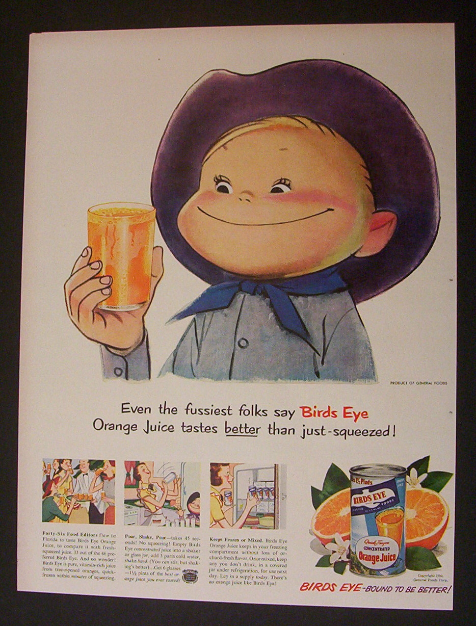 1950  Birds  Eye  Orange  Juice