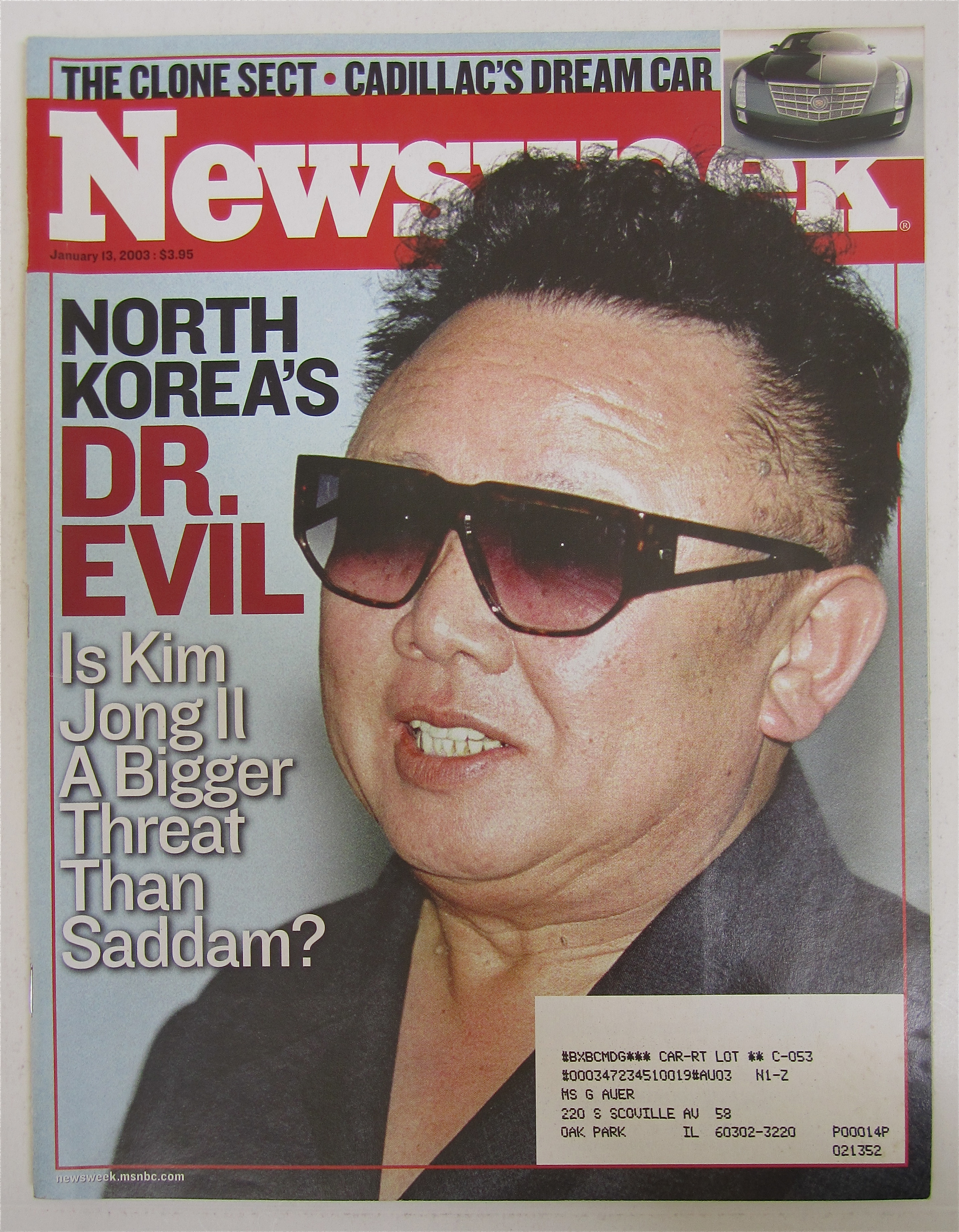 Newsweek Magazine January 13, 2003 Dr. Evil