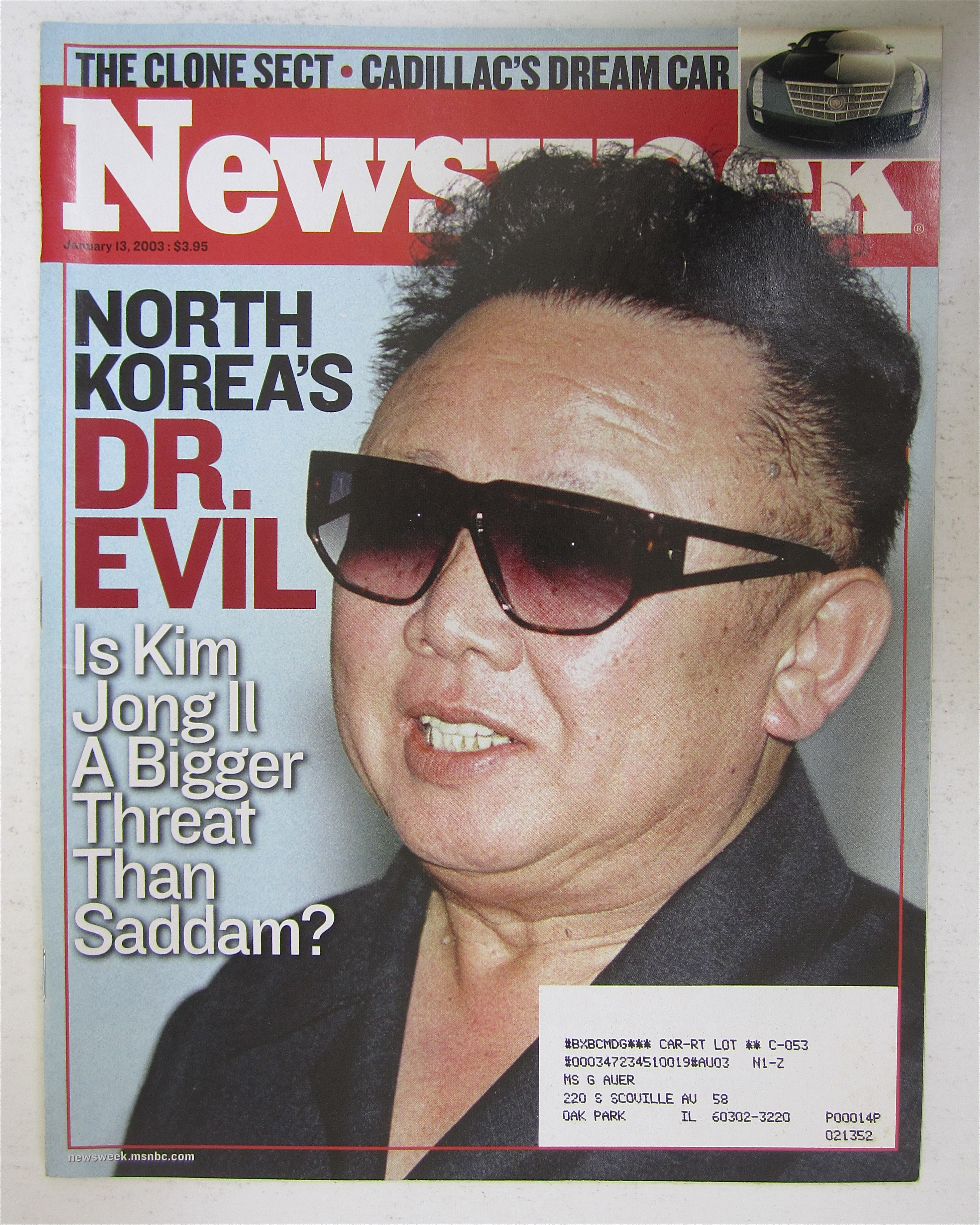 Newsweek Magazine January 13, 2003 Dr. Evil