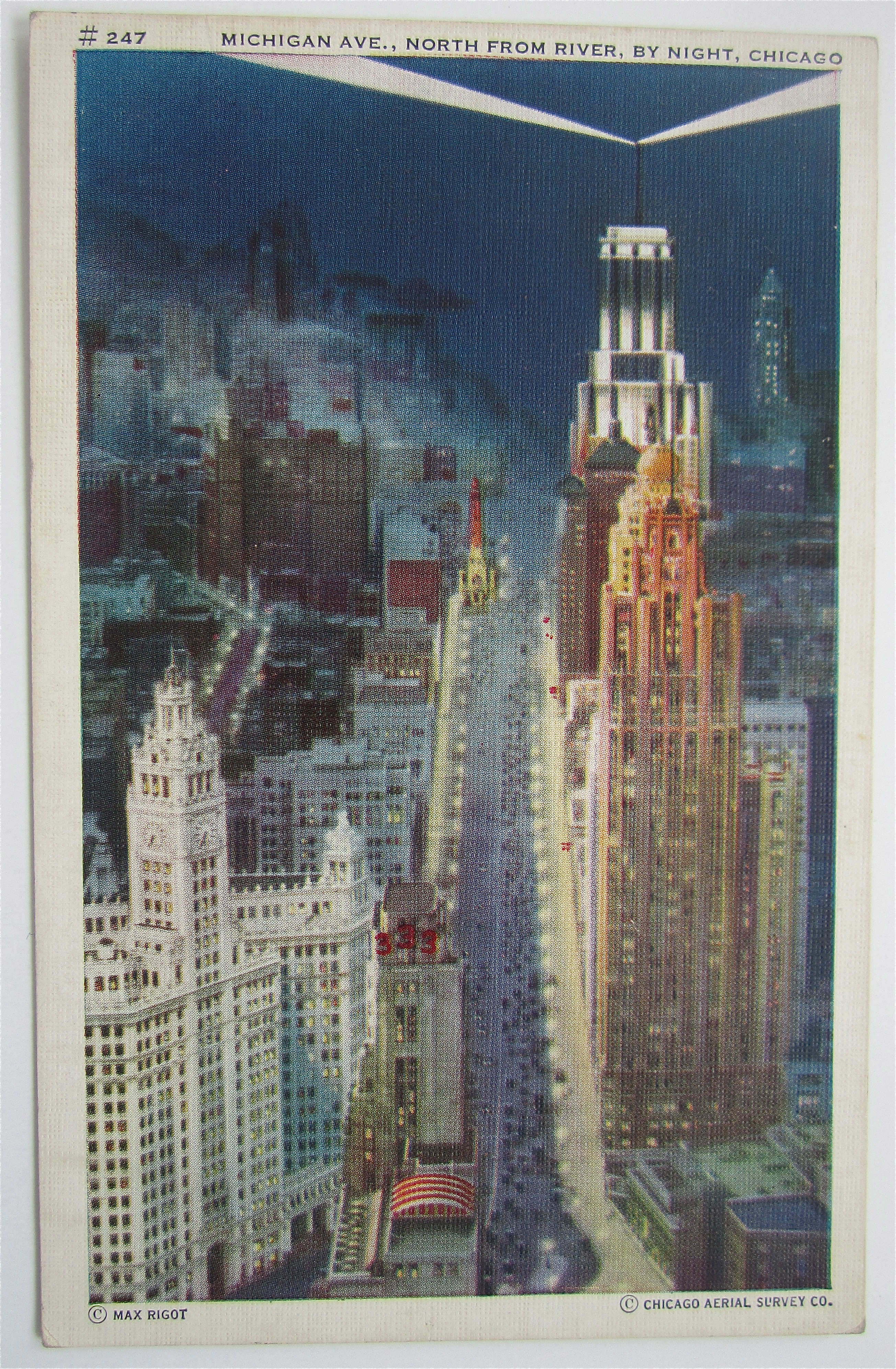 Michigan Ave. At Night Postcard (Chicago)