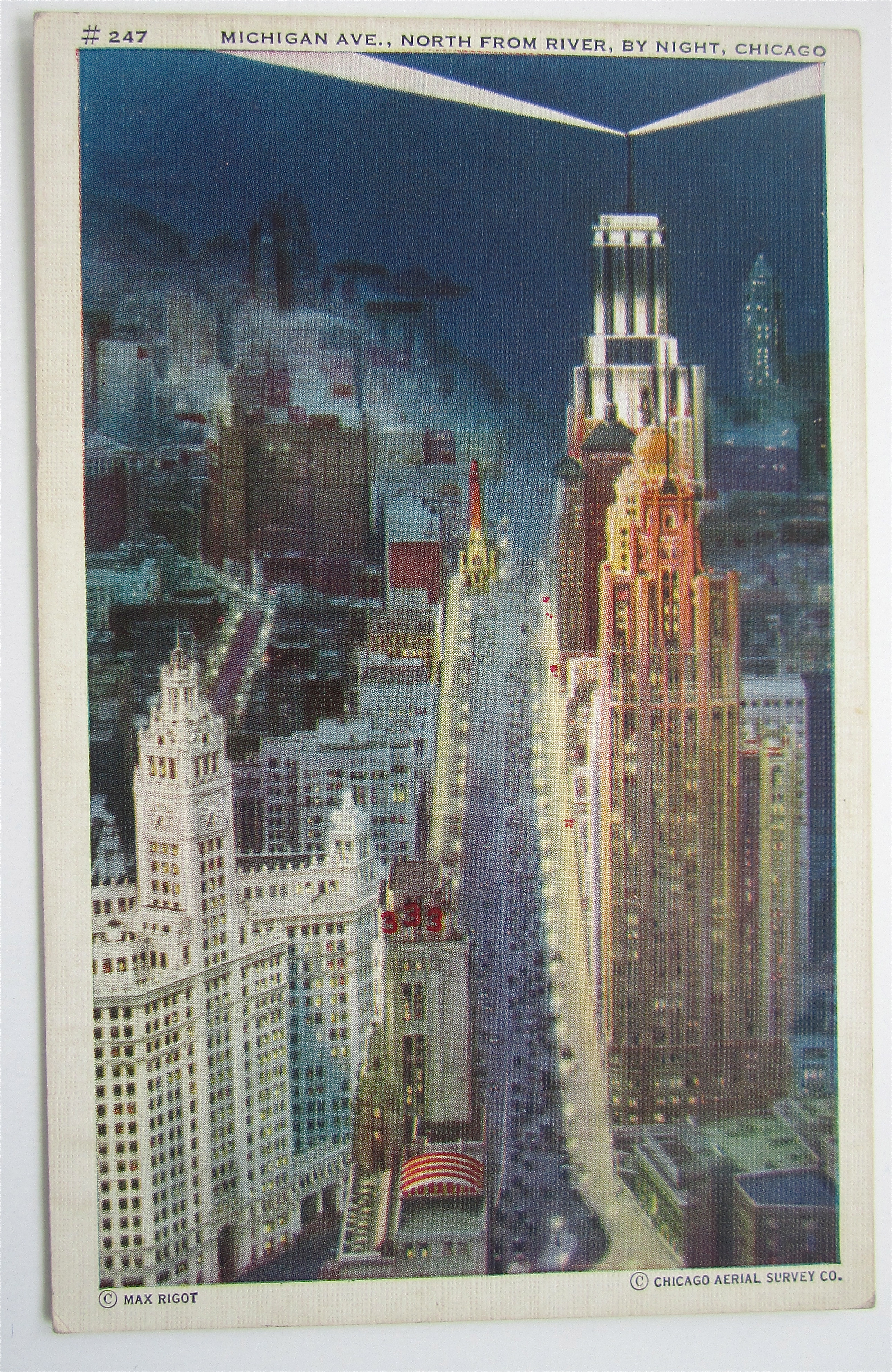 Michigan Ave. At Night Postcard (Chicago)