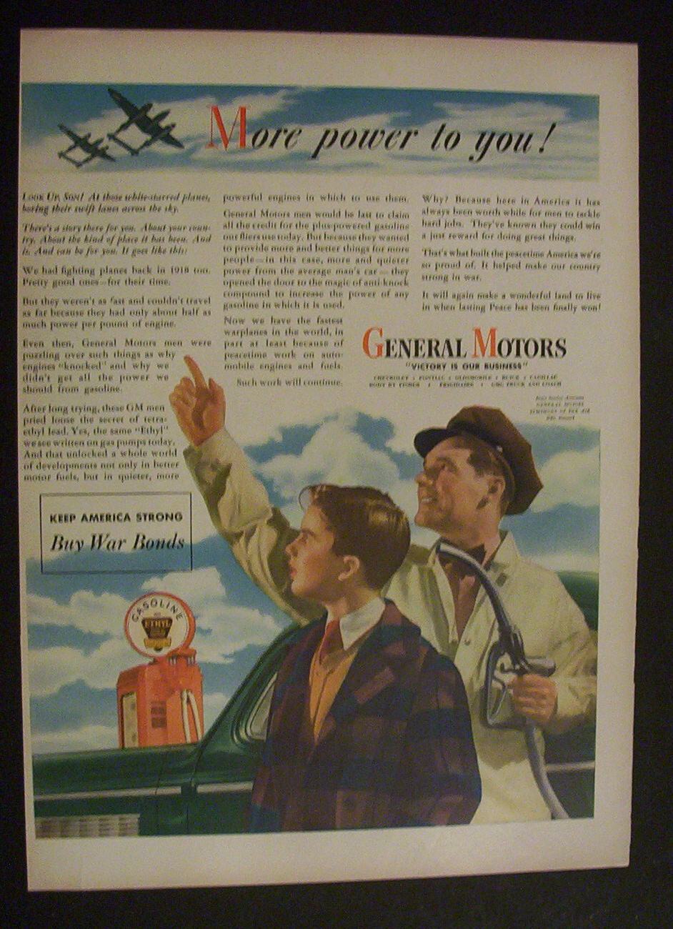 1944 General Motors with Man Pointing Out Airplanes