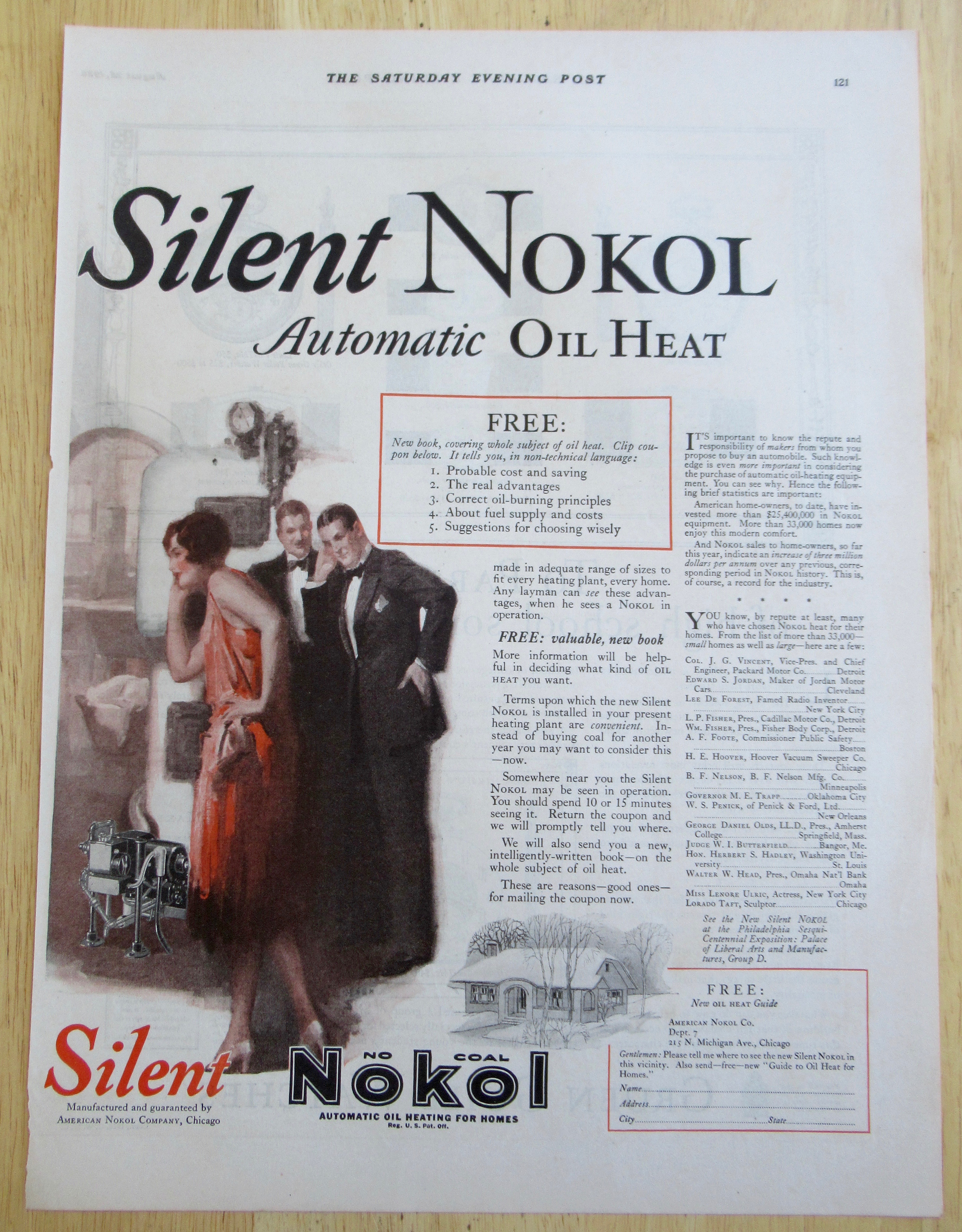 1926 Silent Nokol with People Listening to Heater