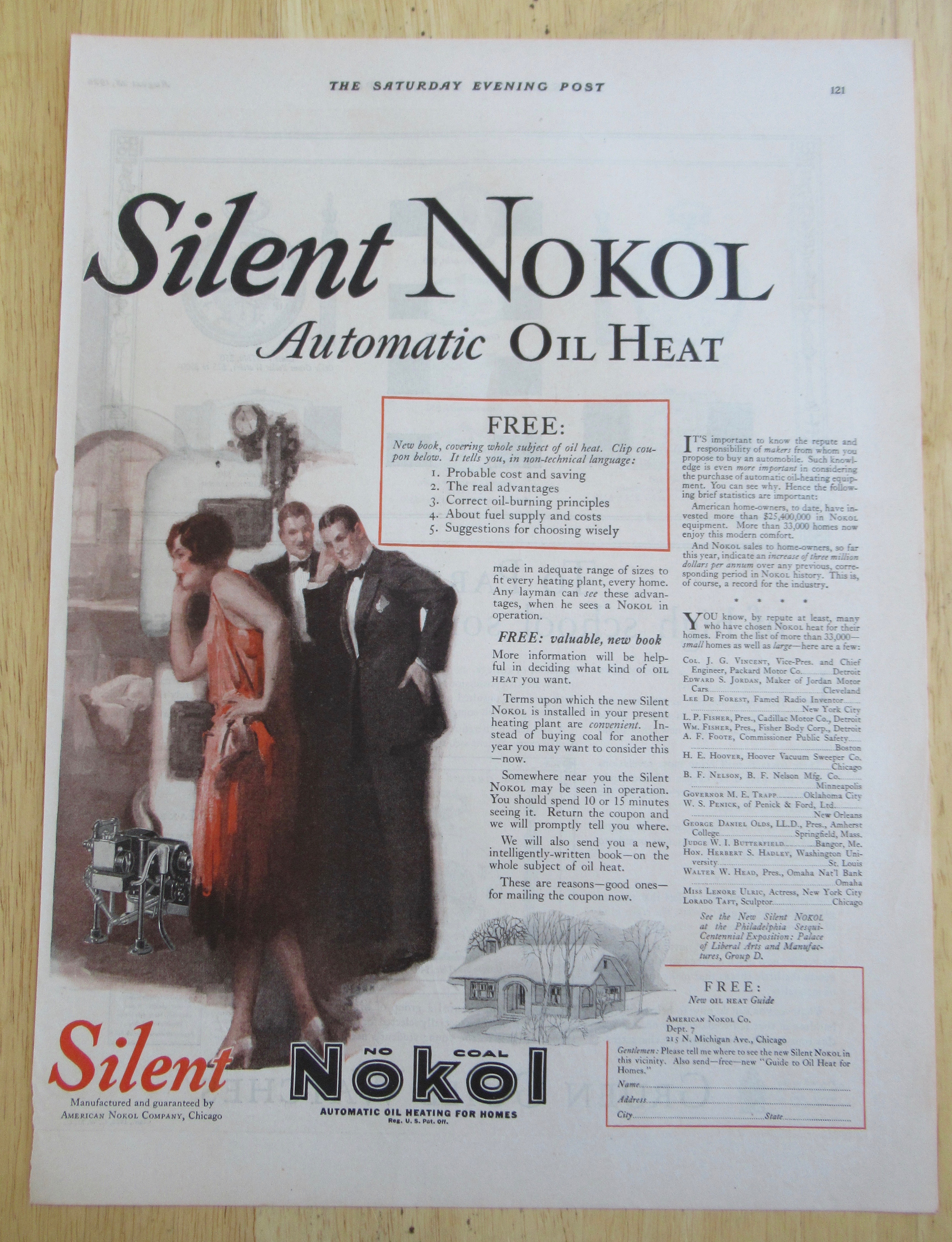 1926 Silent Nokol with People Listening to Heater