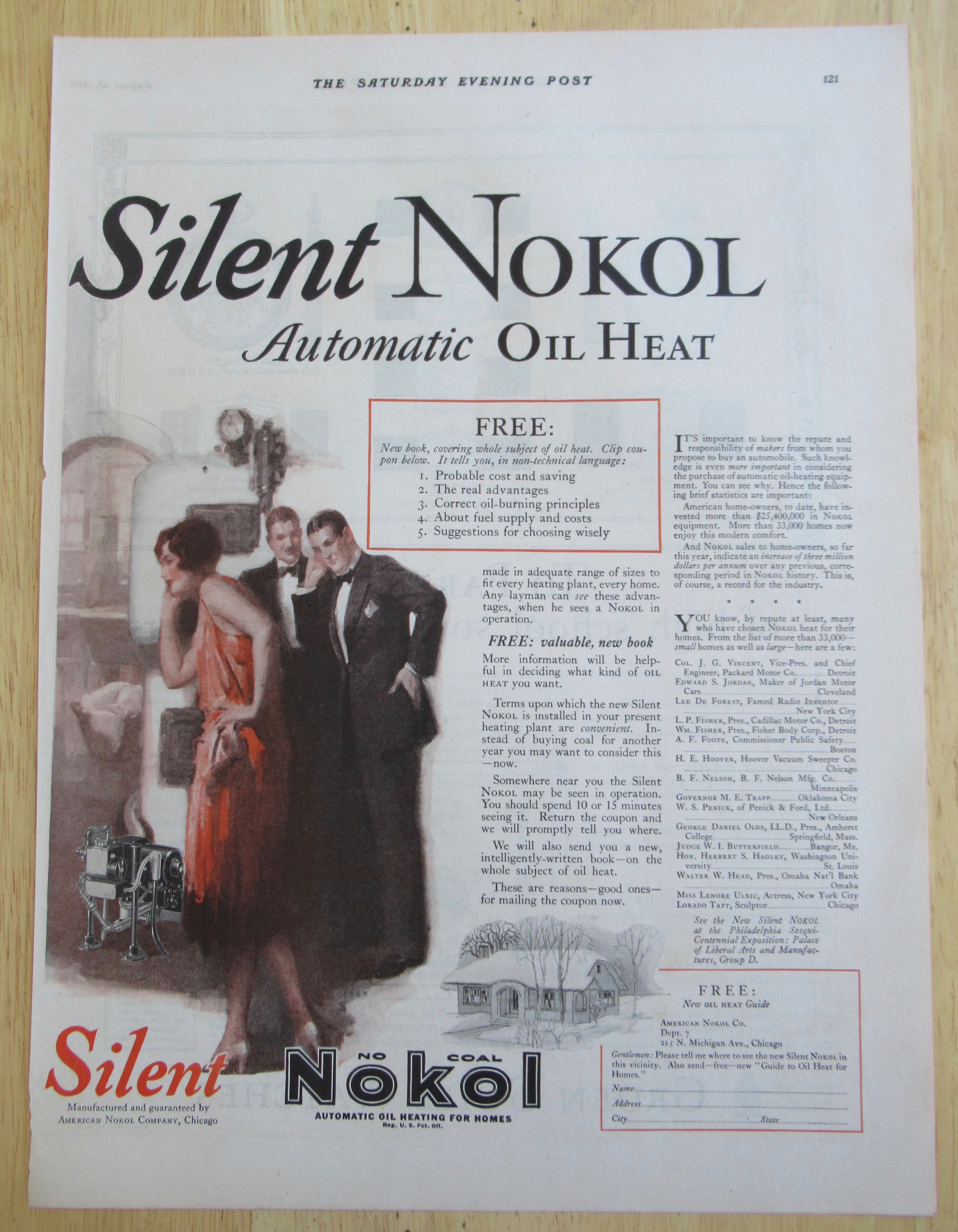 1926 Silent Nokol with People Listening to Heater