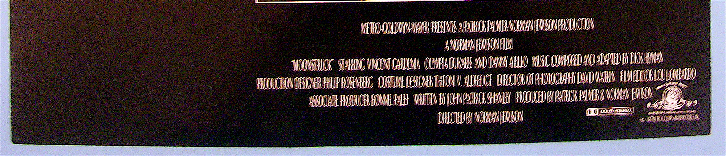 Moonstruck Lobby Card 1987 Cher & Nicolas Cage