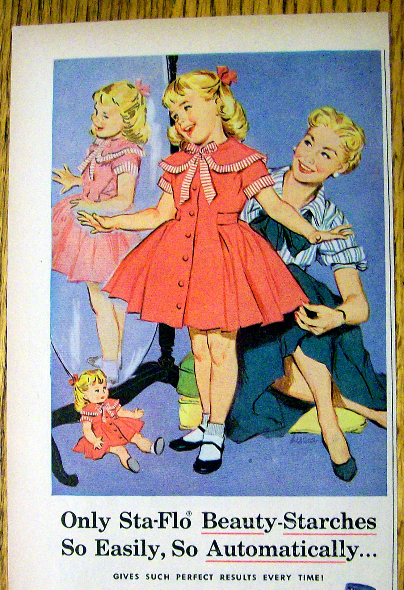 1957 Sta-Flo Laundry Starch w/Little Girl & Dress