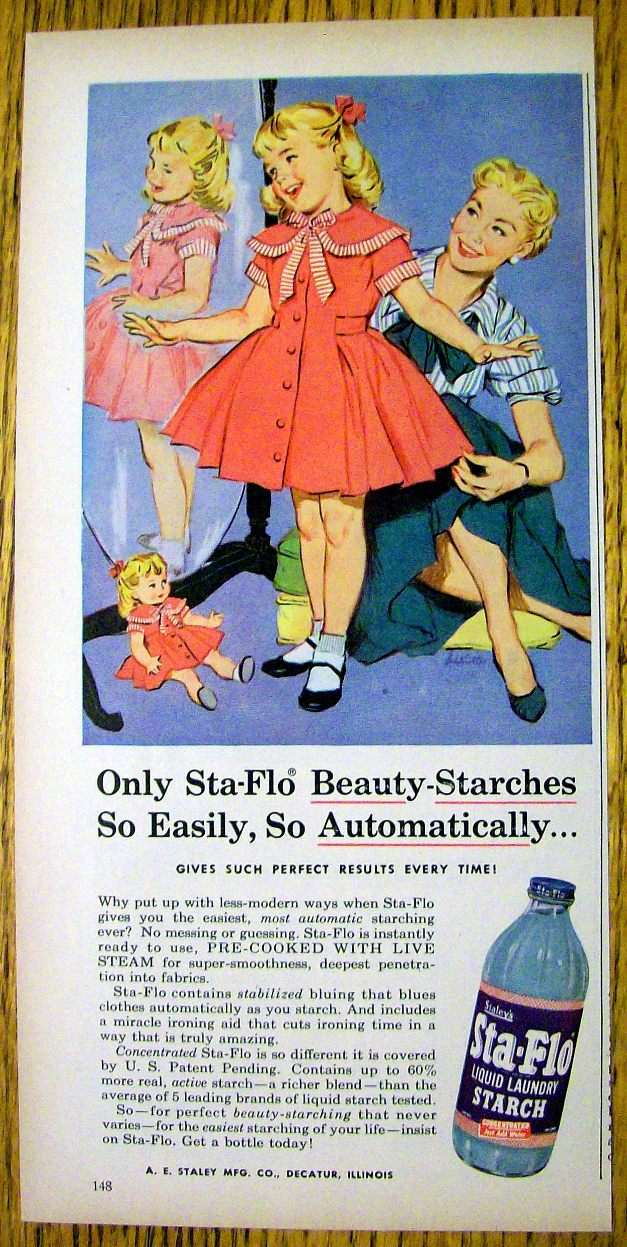 1957 Sta-Flo Laundry Starch w/Little Girl & Dress