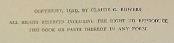 The Tragic Era Claude Bowers 1929
