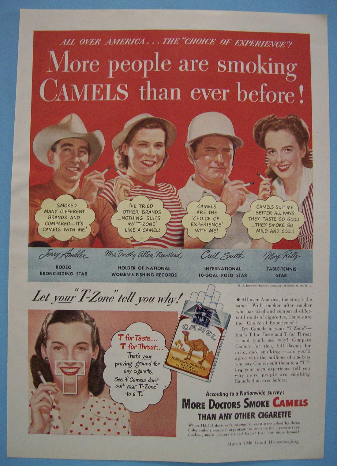 Vintage Ad:1948 Camel Cigarettes w/Ambler, Smith & More