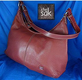 Sak Red Leather Hobo  Bag