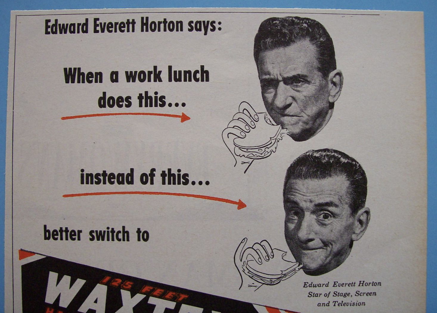Vintage Ad: 1952 Waxtex Wax Paper w/Edward E. Horton