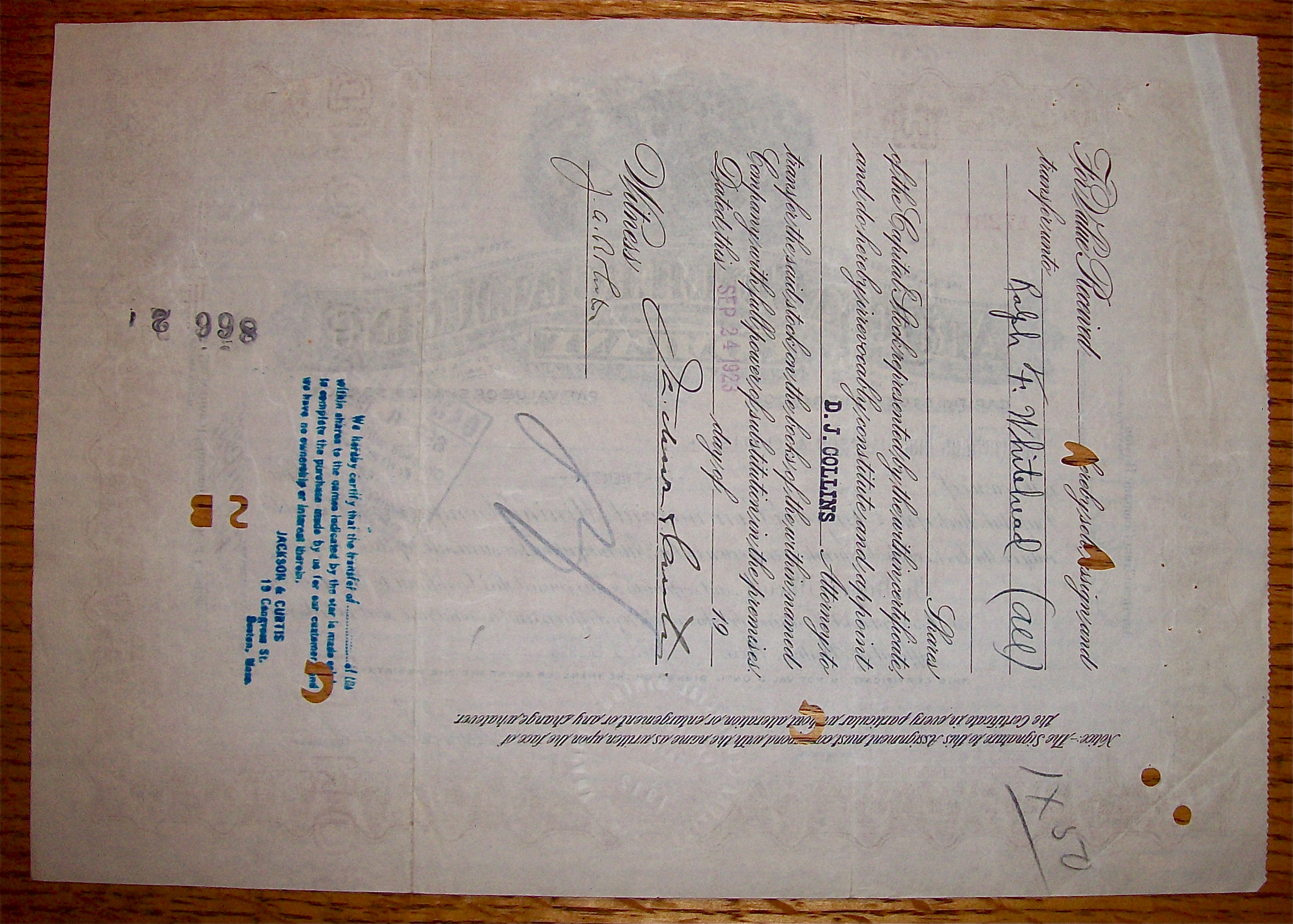 1923 Arizona Commercial Mining Co Stock Certificate