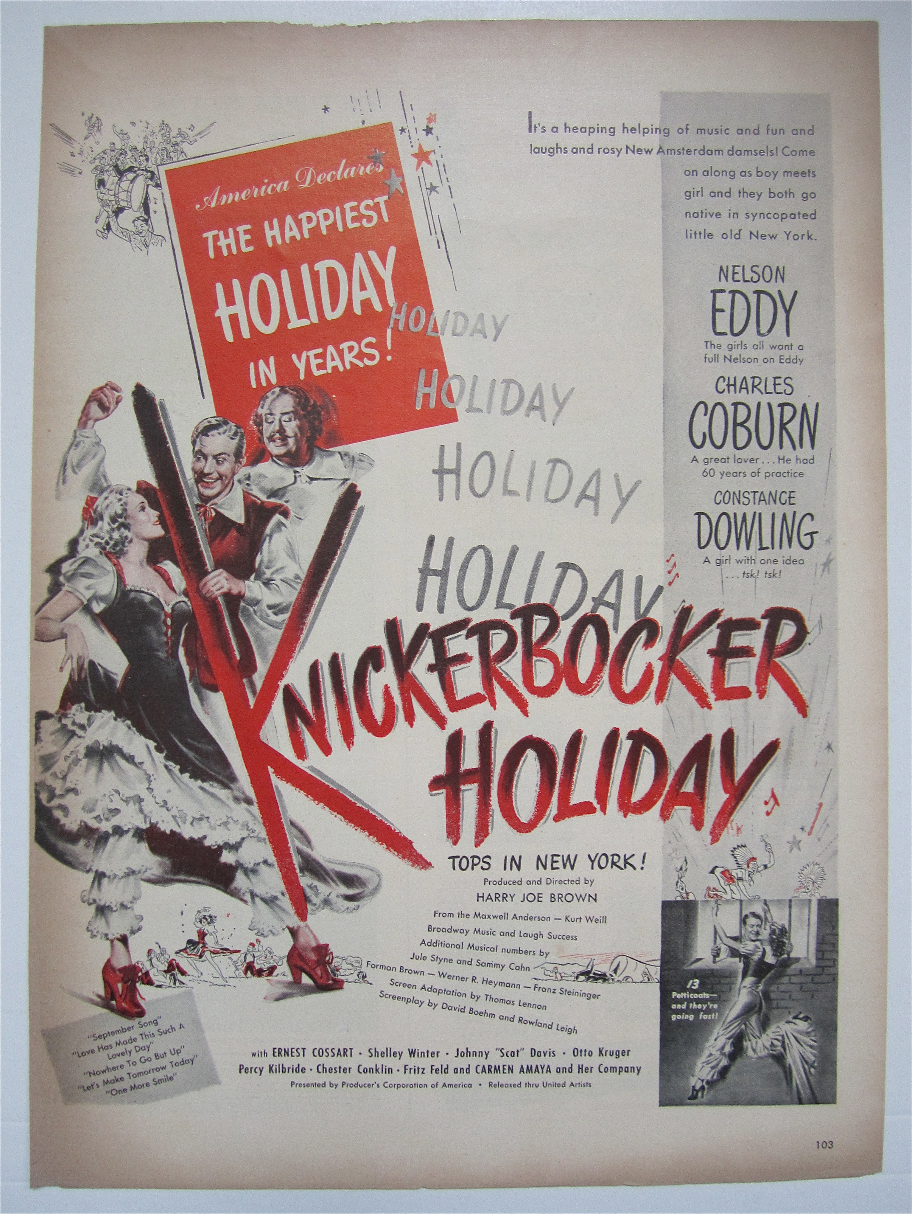 1944 Knickerbocker Holiday with Eddy, Coburn & Dowling