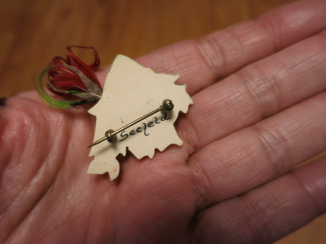 Vintage Pinocchio Pin Brooch signed Seefeld Austria hand painted