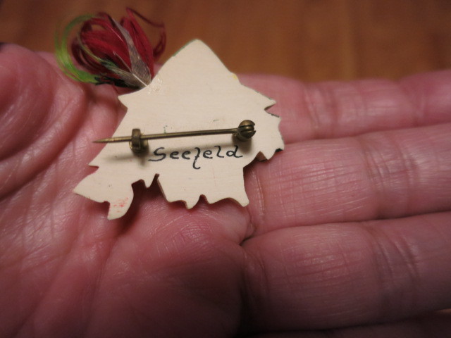 Vintage Pinocchio Pin Brooch signed Seefeld Austria hand painted