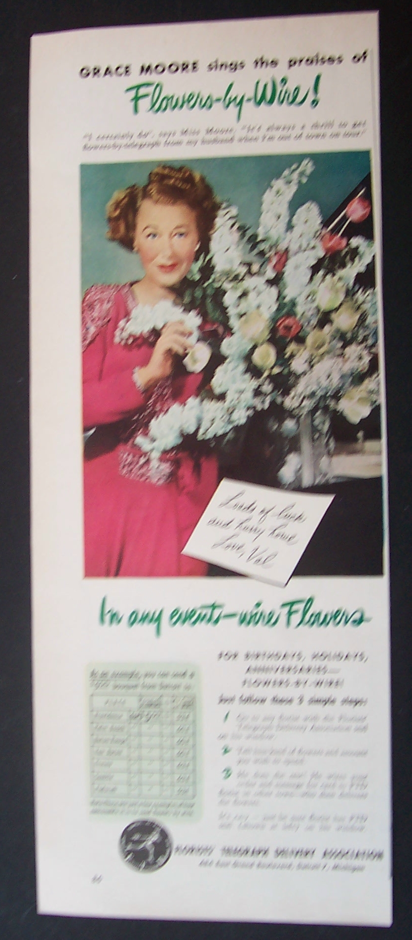 1946  F T D  with  Grace  Moore