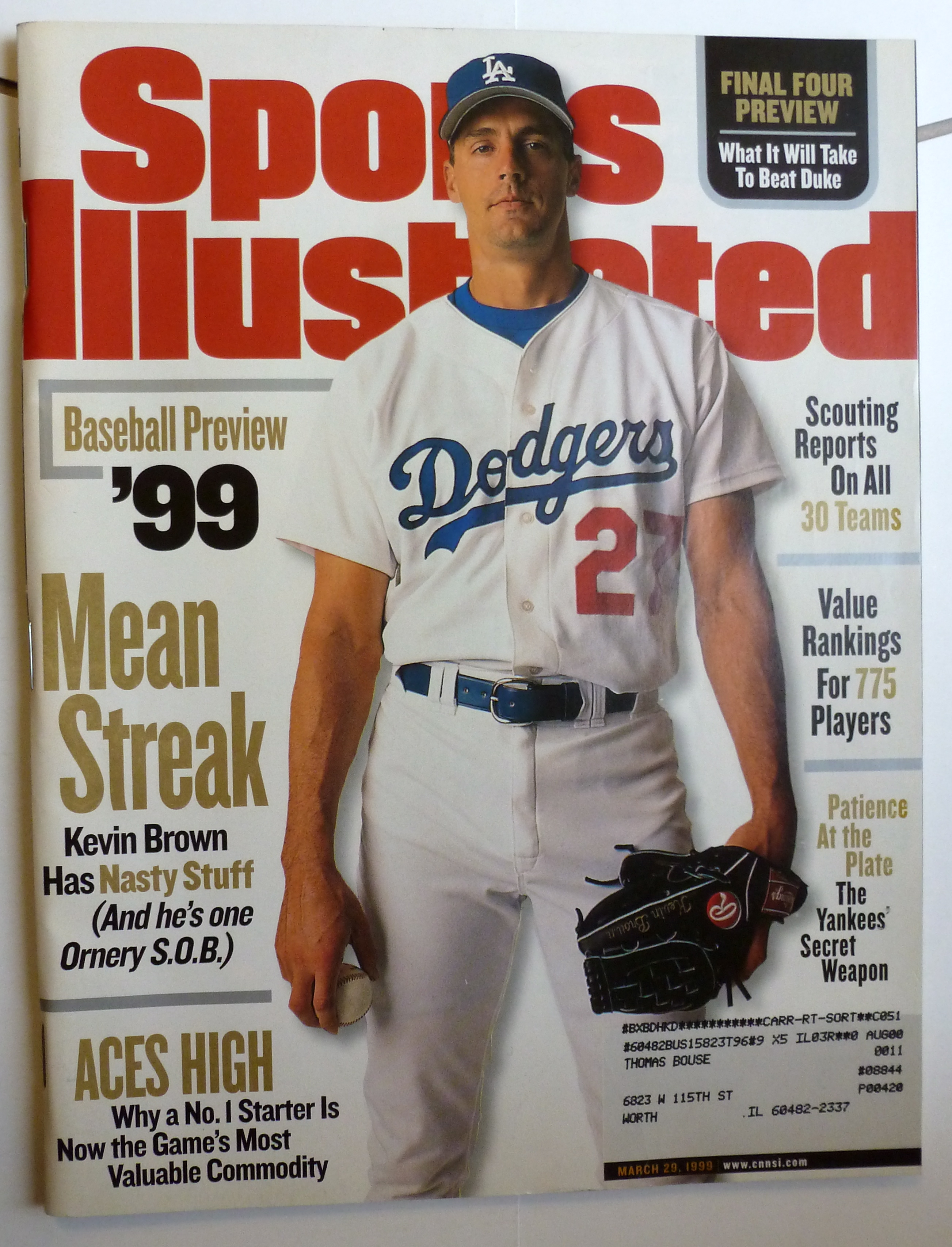 Sports Illustrated Magazine-March 29, 1999-Kevin Brown