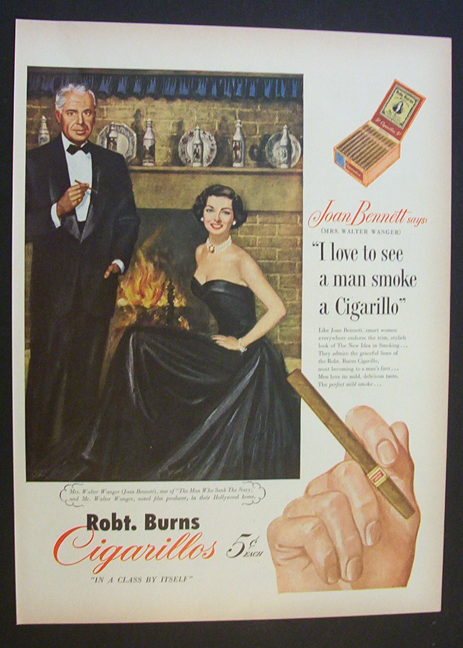 1951 Robt Burns Cigarillos with Joan Bennett