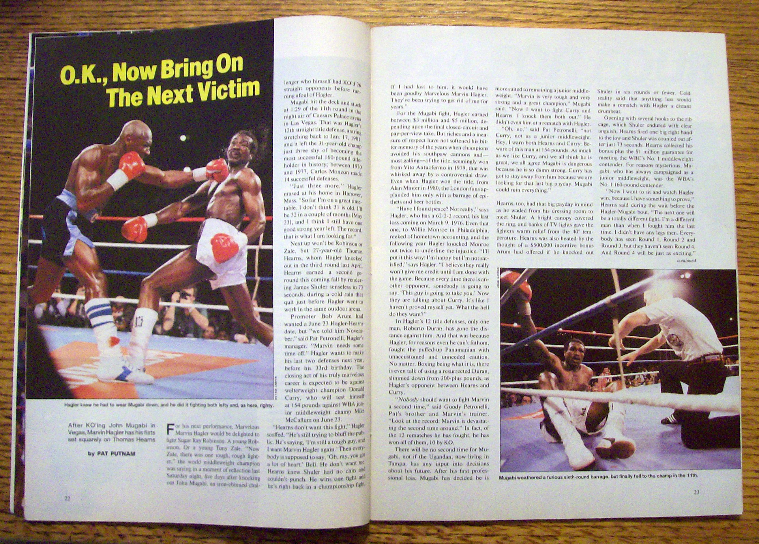 Sports Illustrated Magazine-March 24, 1986-M. Hagler