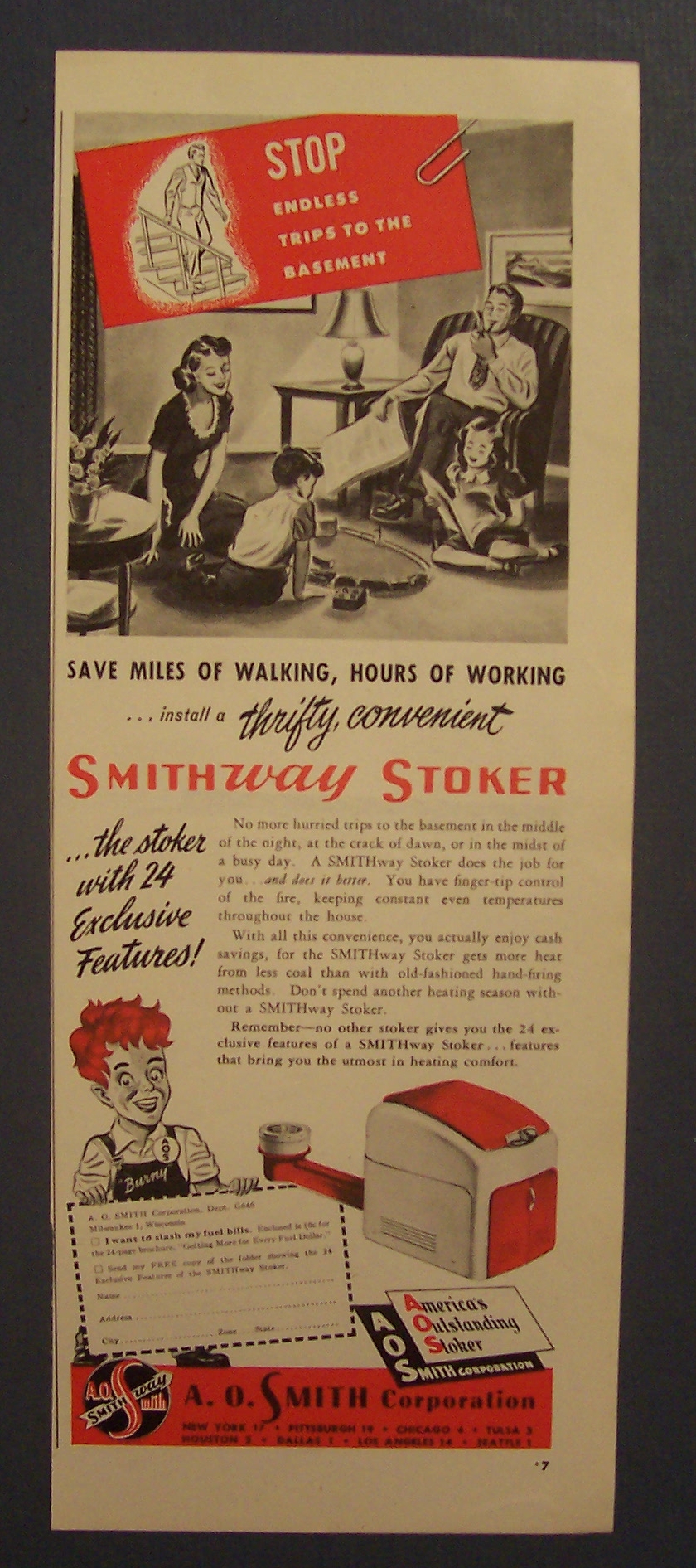 1946 A. O. Smithway Stoker