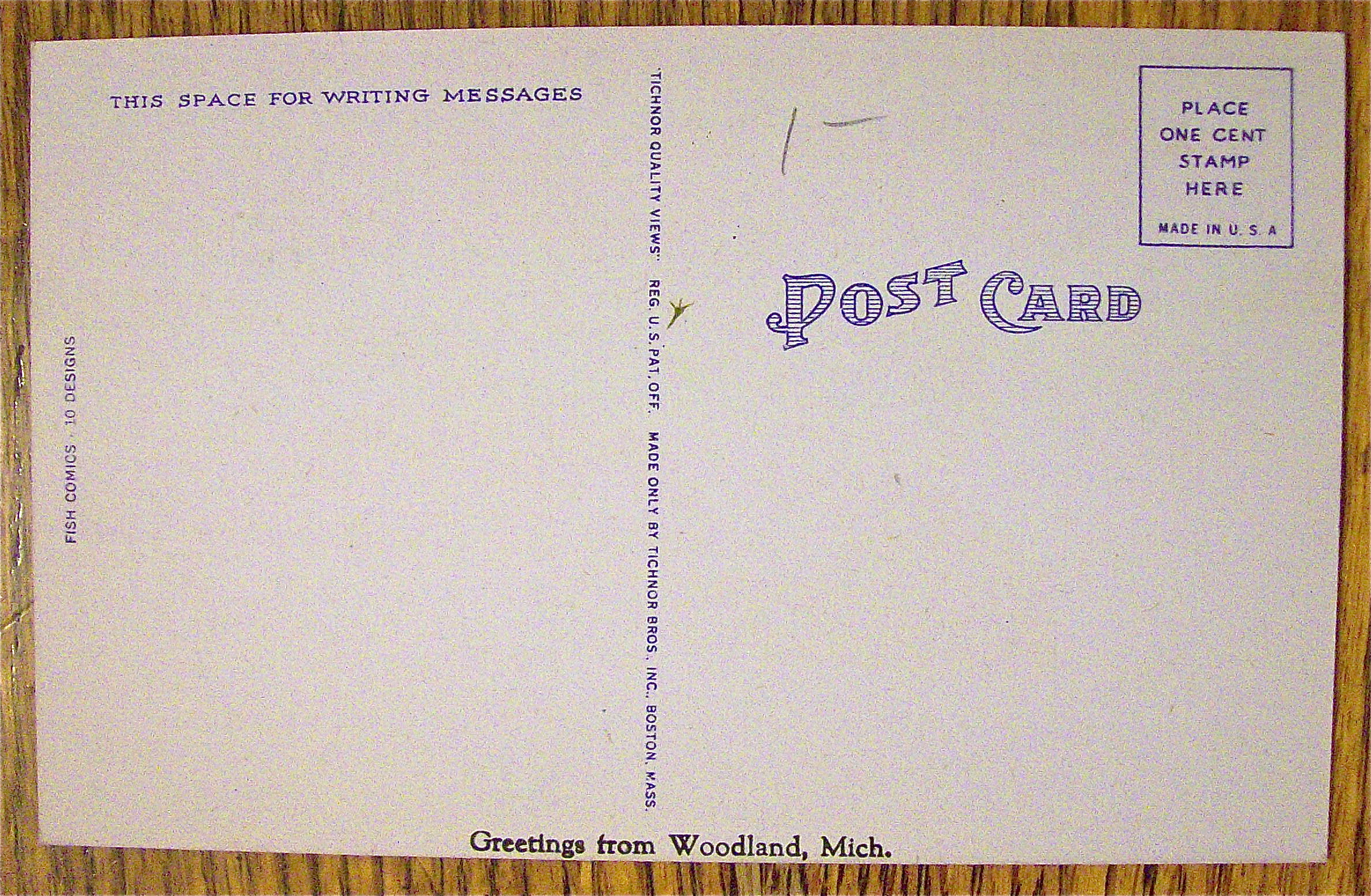 Big Fish Pushing Two Men Out Of Their Boat Postcard
