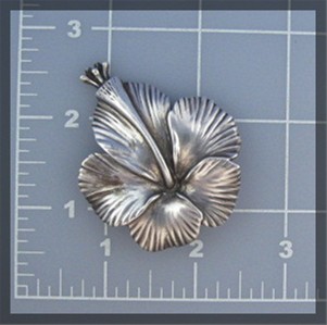 Mings Hawaii Sterling Silver Hibiscus Flower Brooch
