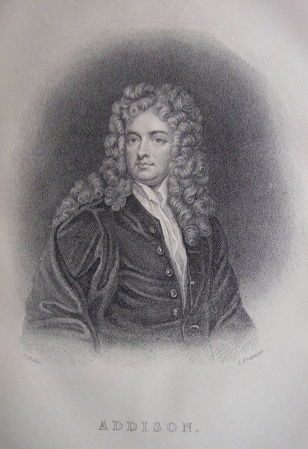 Original 1881 Engraving of Addison