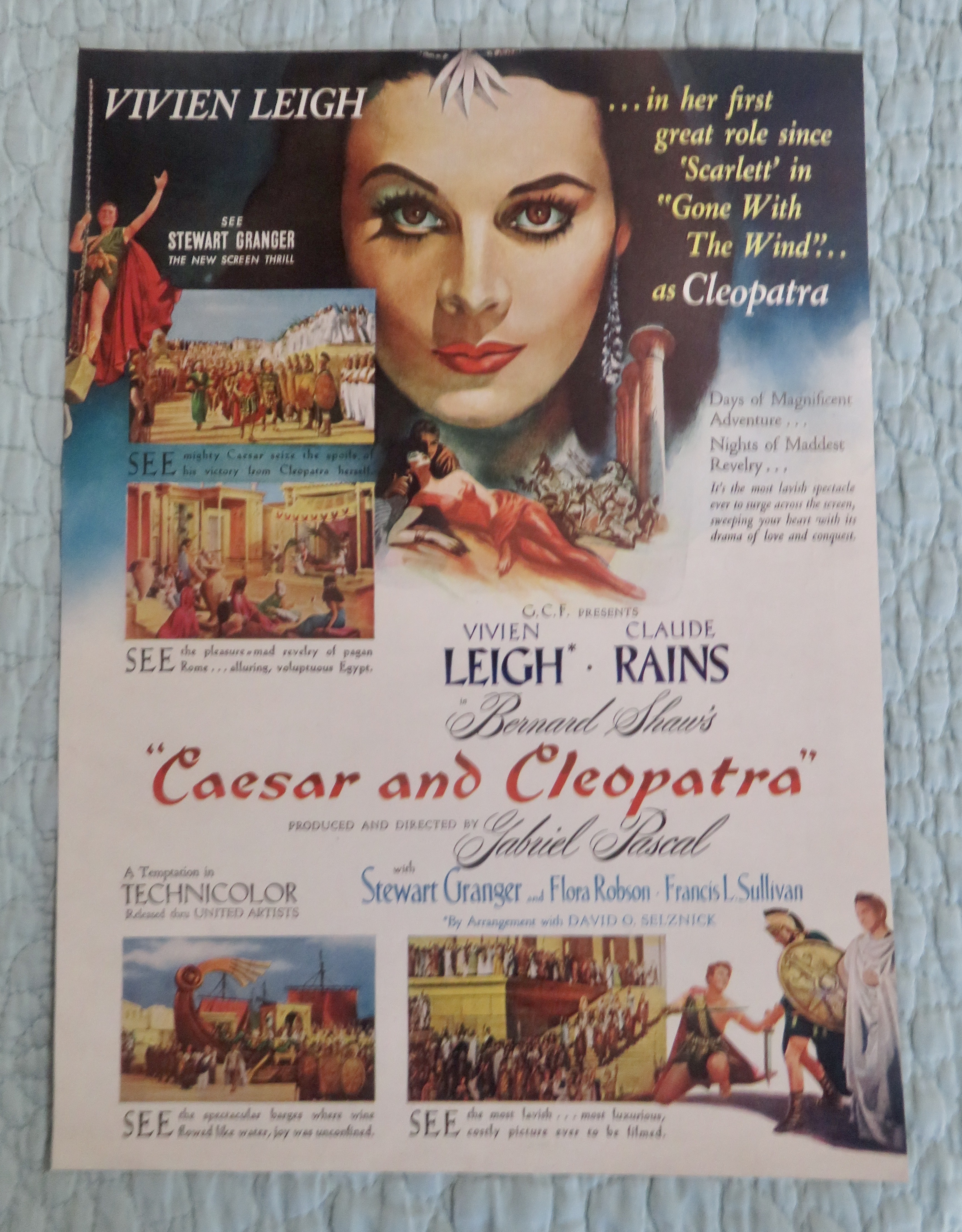 1946 Caesar & Cleopatra w/ Vivien Leigh & Claude Rains