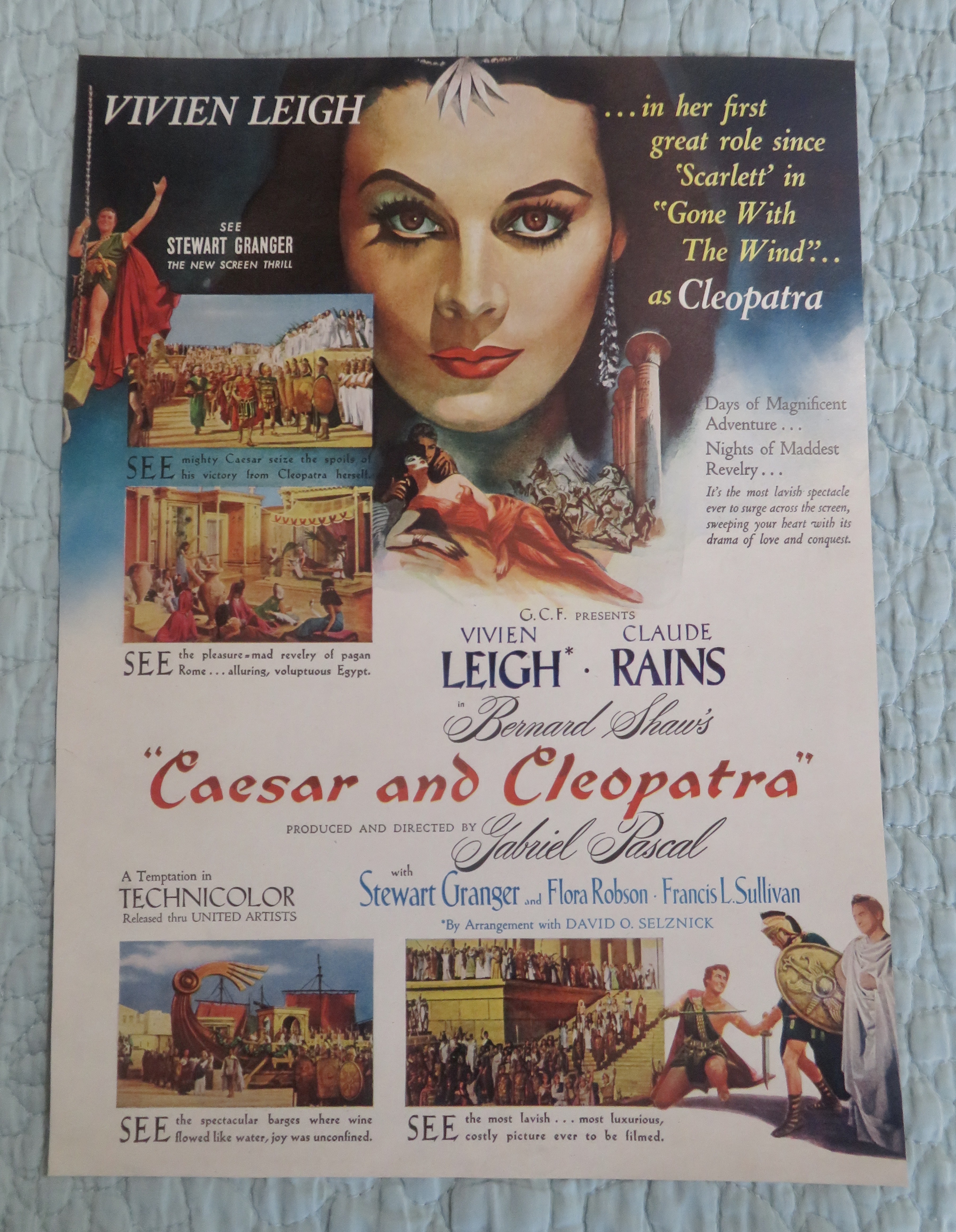 1946 Caesar & Cleopatra w/ Vivien Leigh & Claude Rains