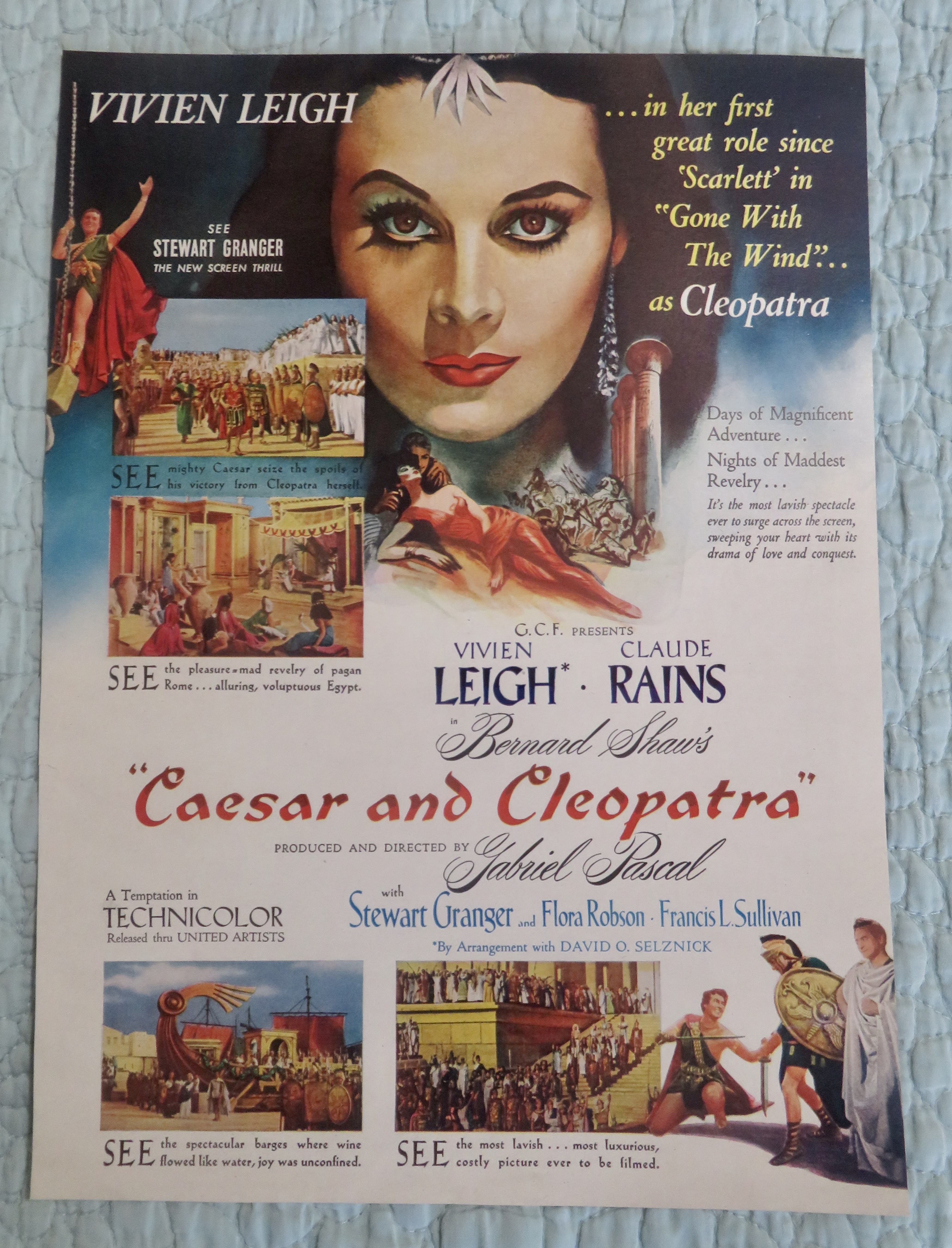 1946 Caesar & Cleopatra w/ Vivien Leigh & Claude Rains