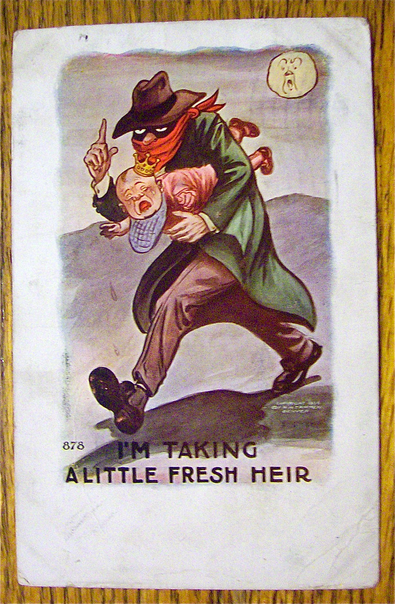 A Kidnapper Taking A Little Heir Postcard