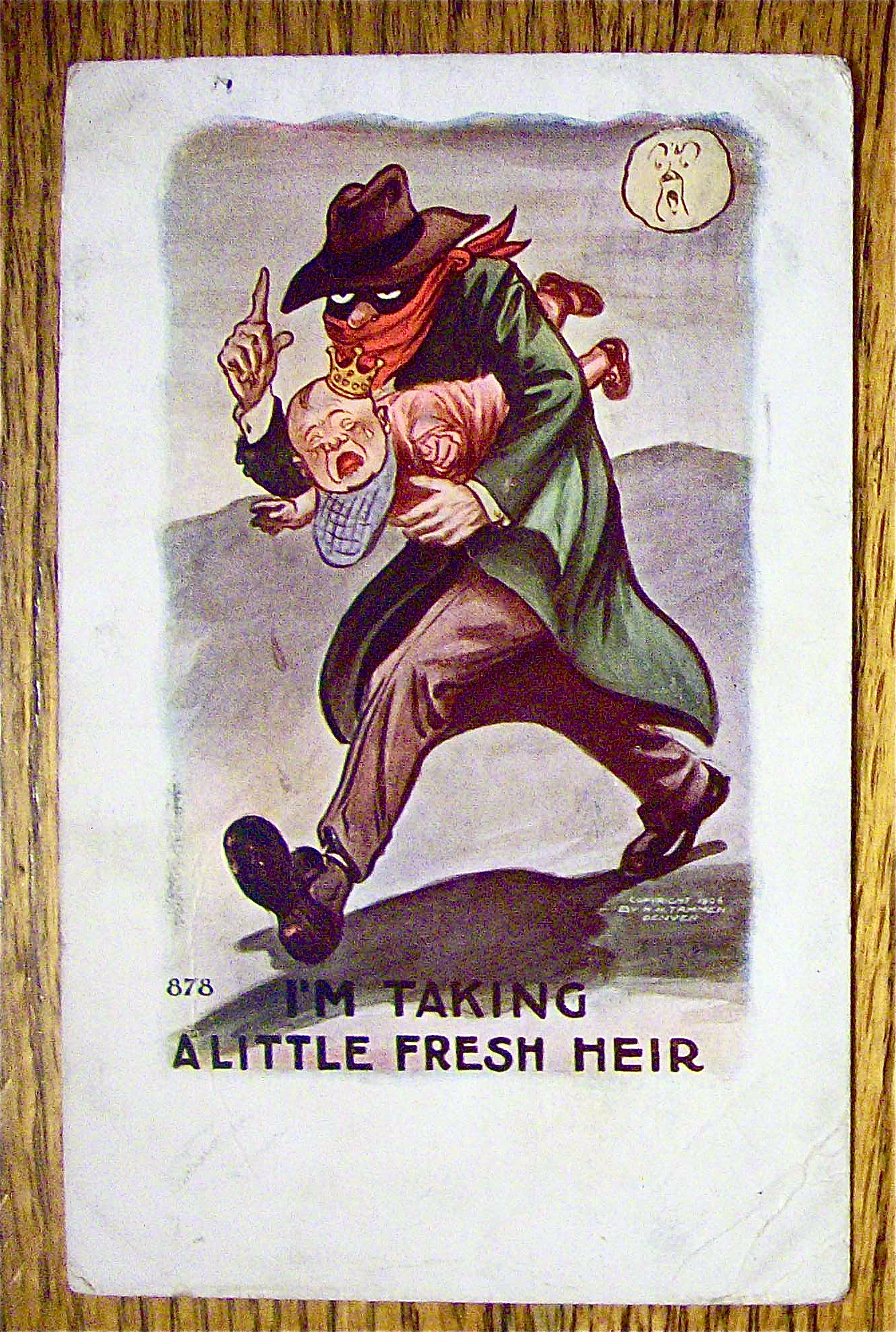 A Kidnapper Taking A Little Heir Postcard