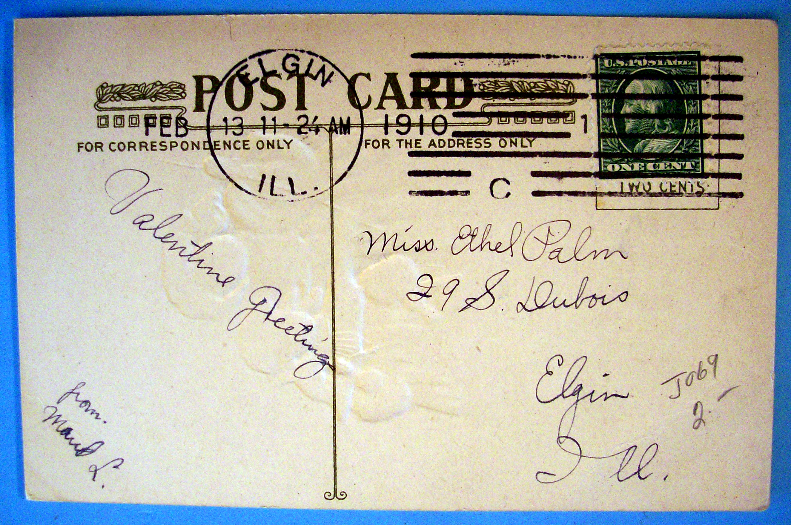 To My Sweet Valentine Postcard with Two Girls in Heart
