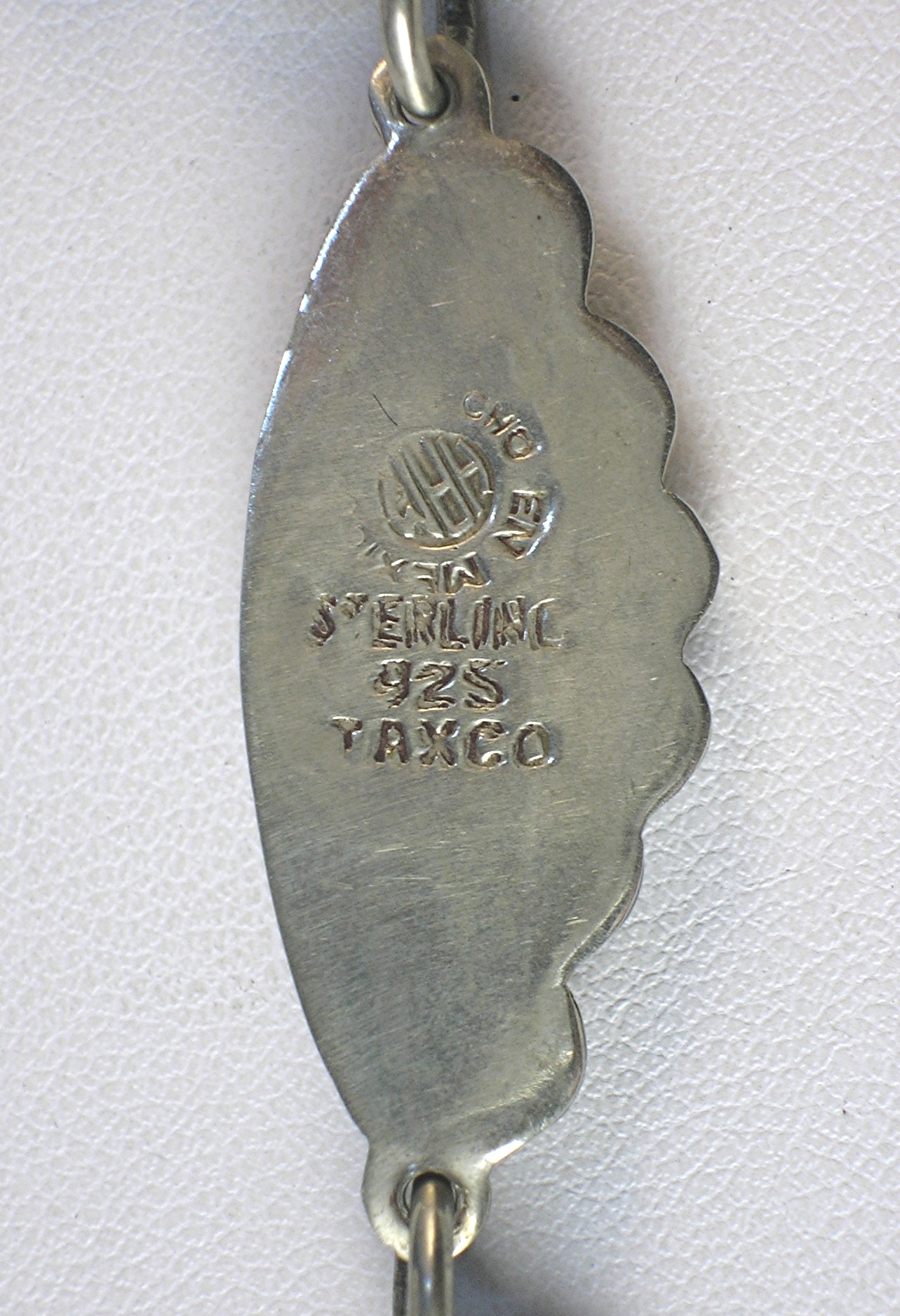 Necklace Signed HRM Sterling Silver Taxco Abalone