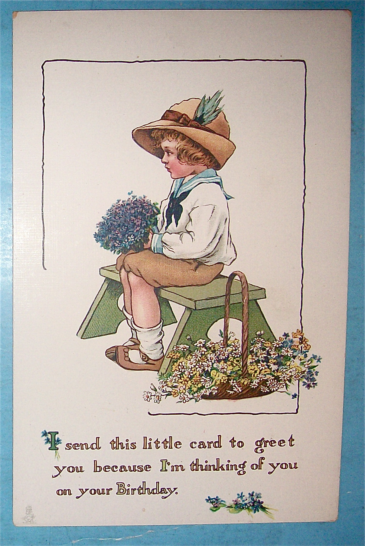 Birthday Children Postcard By Tuck's with Child Sitting