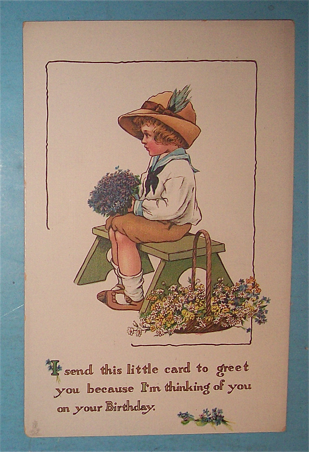 Birthday Children Postcard By Tuck's with Child Sitting